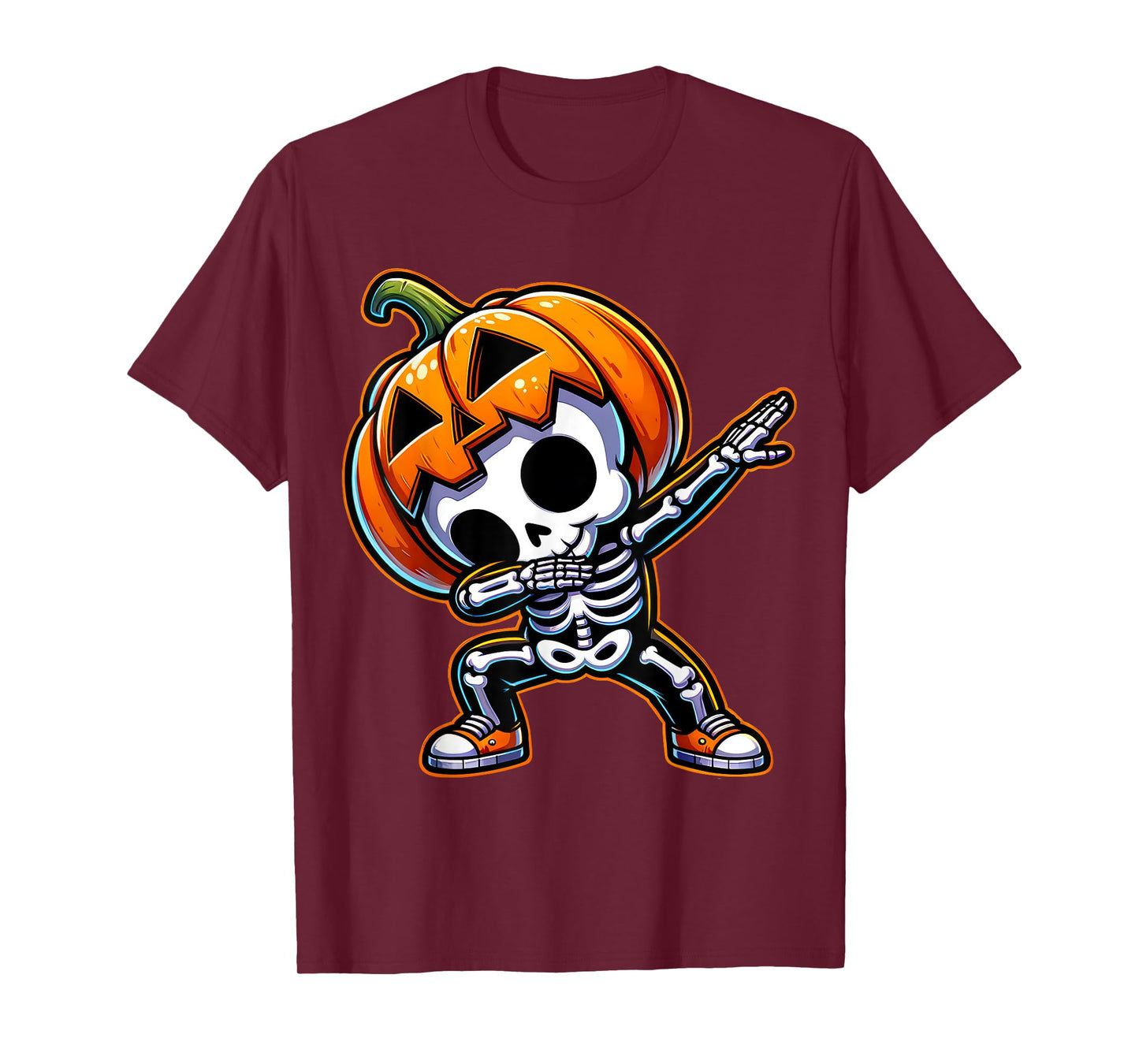 Dabbing Halloween Skeleton Boys Trick Treat Funny Pumpkin T-Shirt