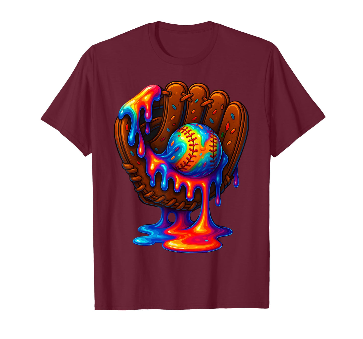 Baseball Drip for Boys Ice Cream Drip Baseball Glove T-Shirt