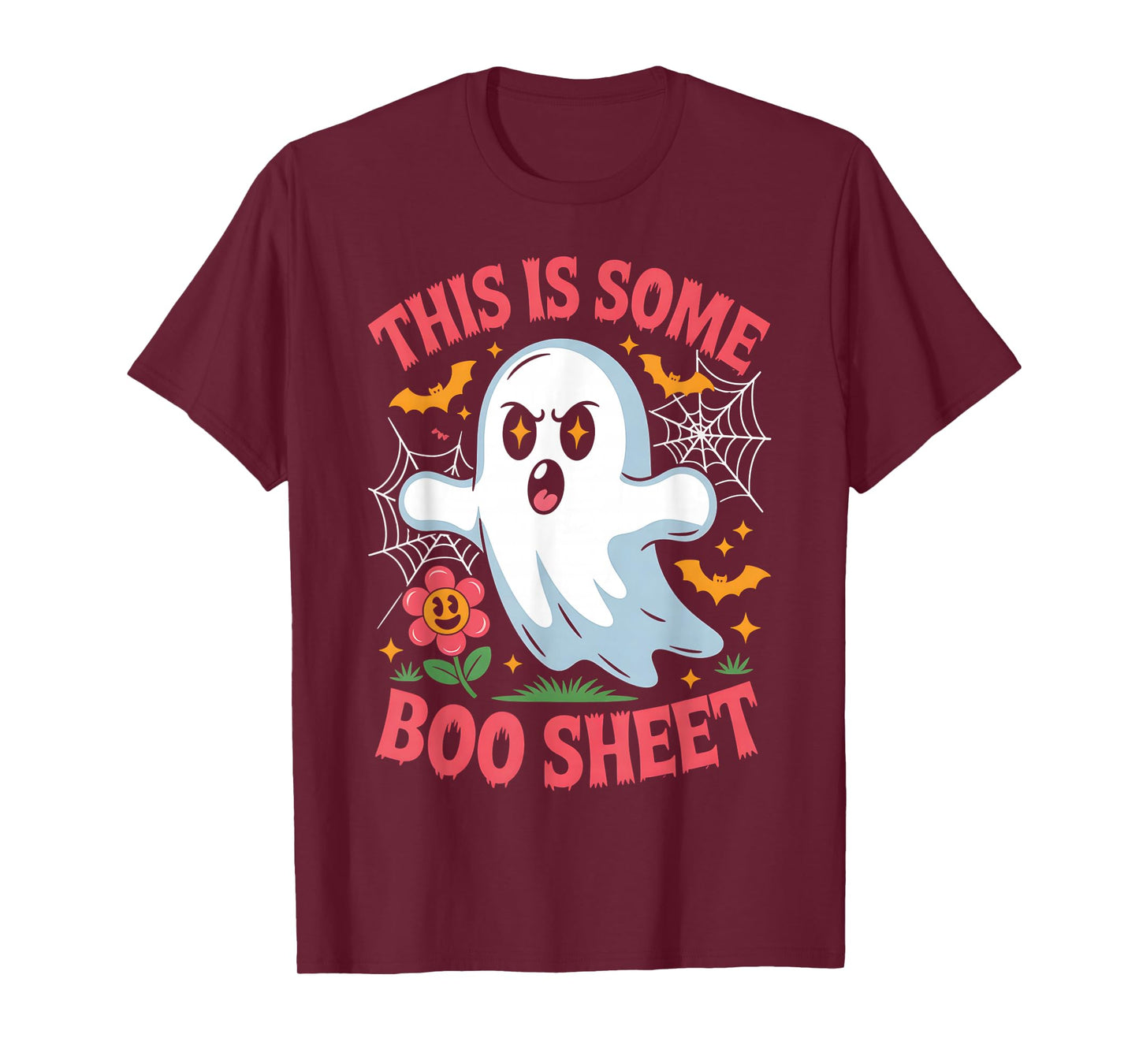 Funny This is Some Boo Sheet Angry Ghost Halloween Men Women T-Shirt