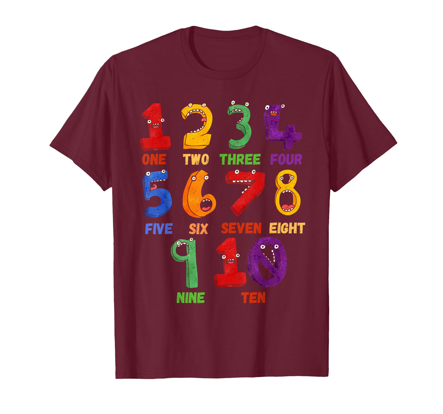 Learning Math Numbers Counting Funny Back to School Teacher T-Shirt for Men Women Girls Kids