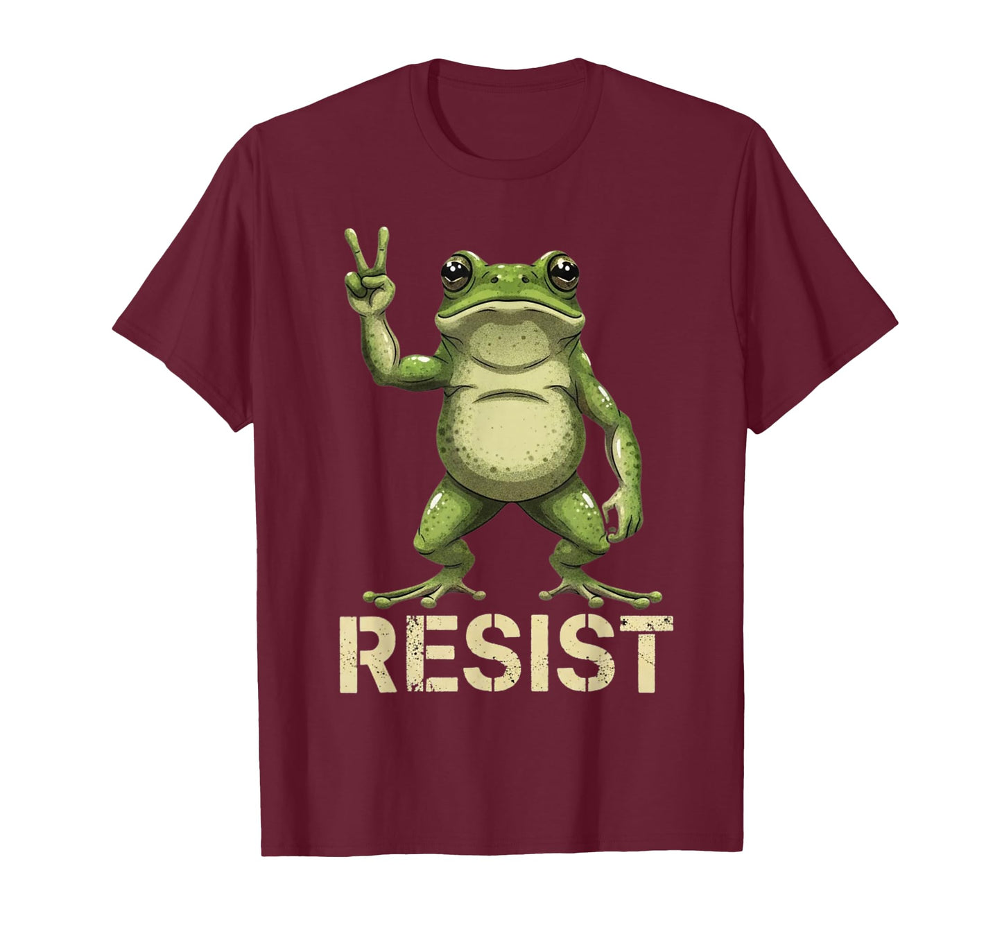 Realistic Frog Resist Protest Peace Sign Funny Activism T-Shirt