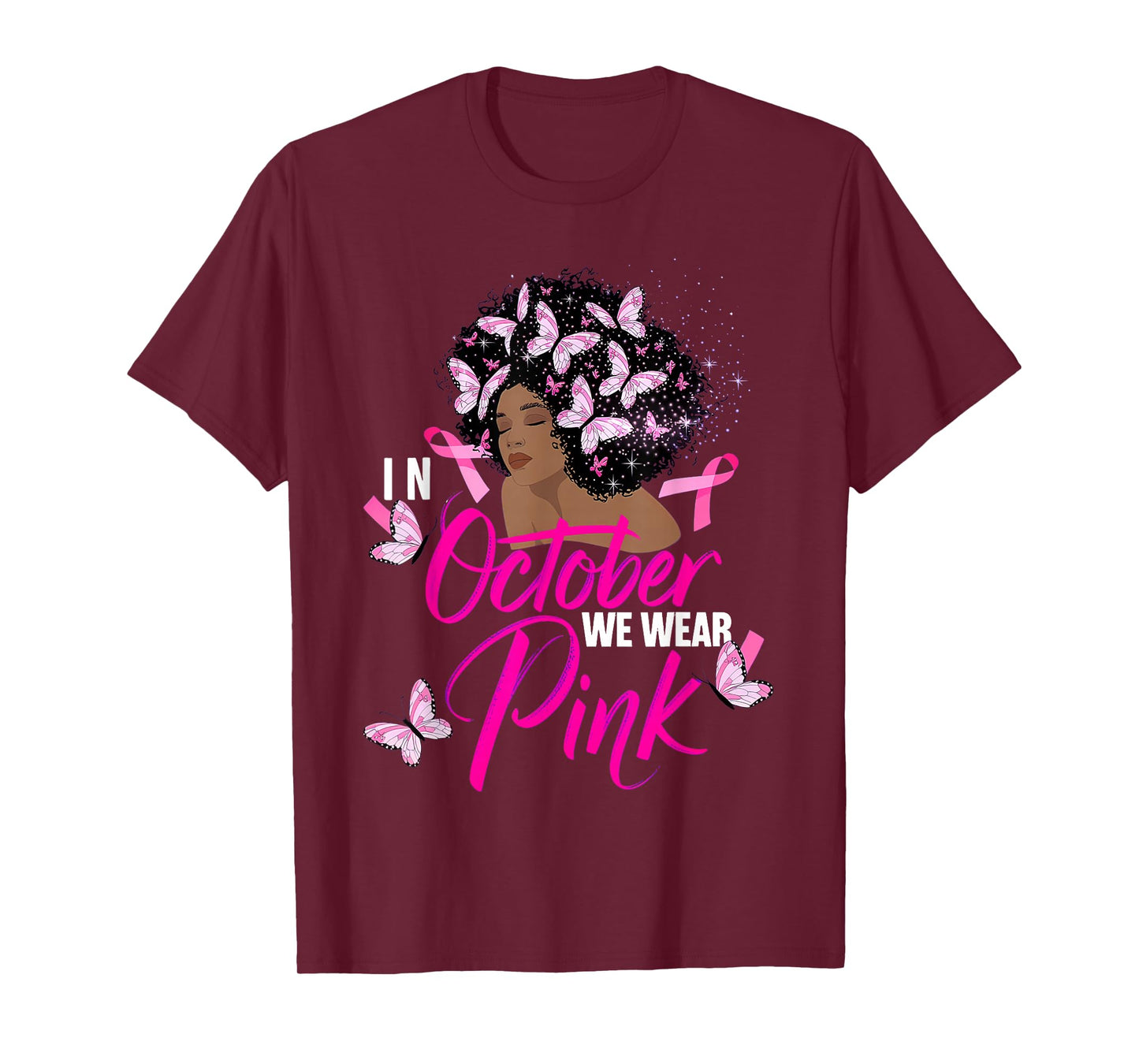 In October We Wear Pink African American T-Shirt
