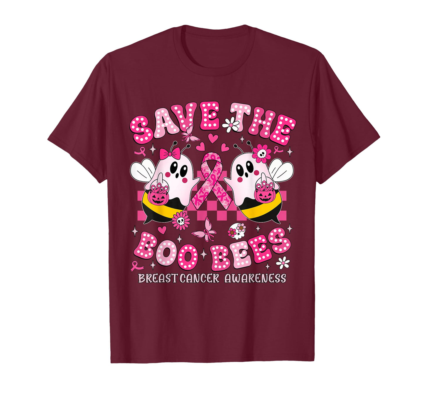 Save The Boo Ghost Bees Breast Cancer Awareness Women Men T-Shirt