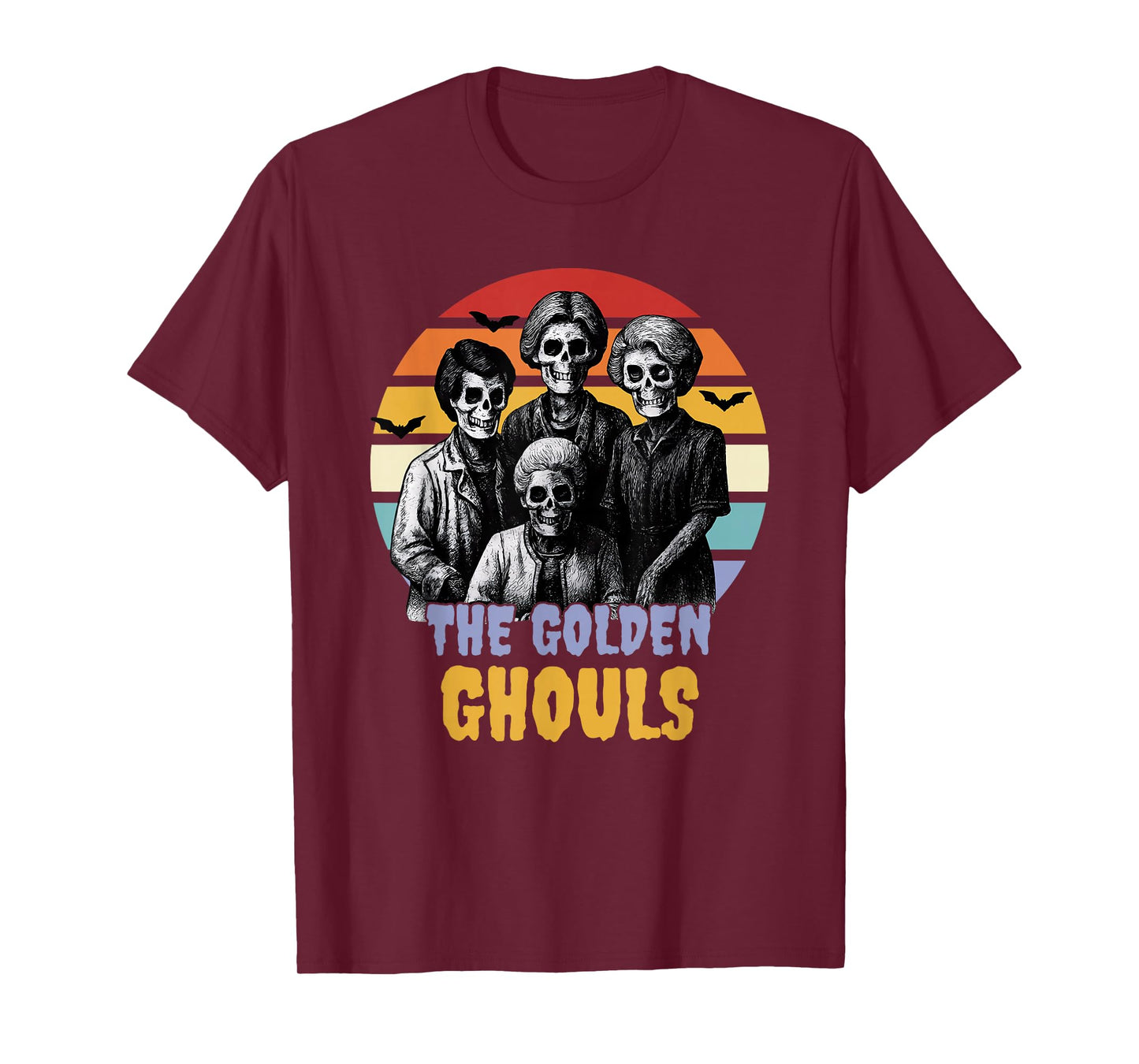 The Golden Ghouls Funny Skeleton Retro Halloween T-Shirt