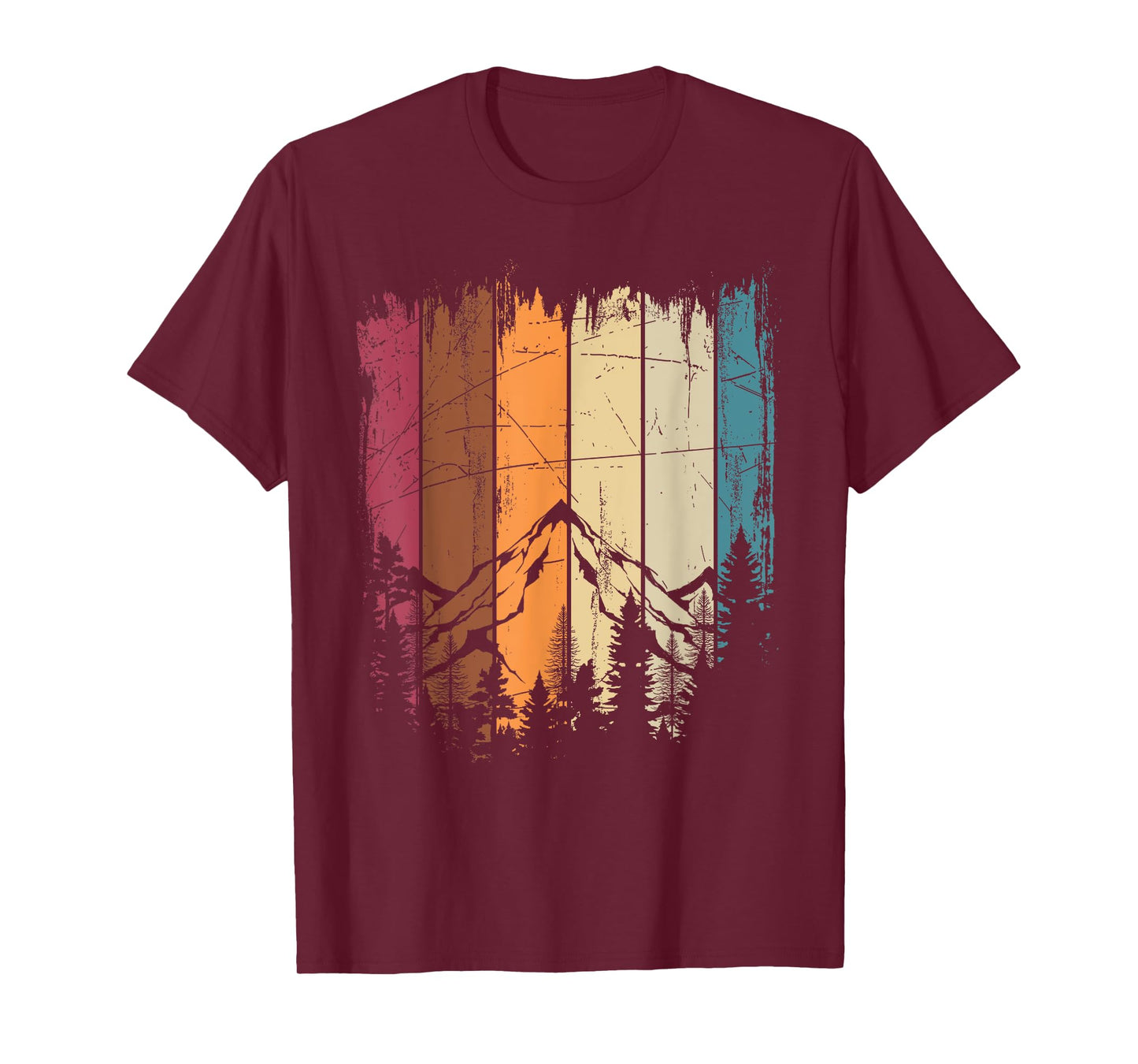 Mountains Outdoors Hiker Sport Retro Forest Nature Hiking T-Shirt