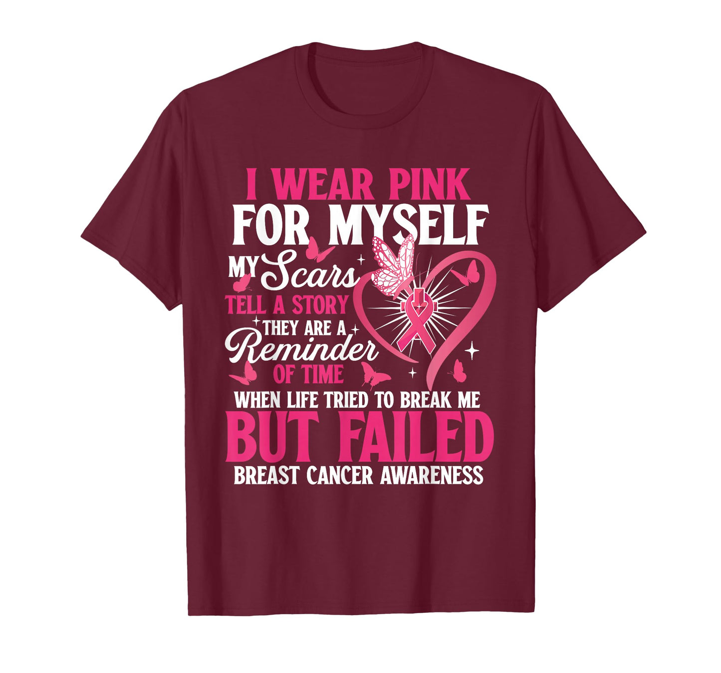 I Wear Pink for Myself - Breast Cancer Awareness Pink Ribbon T-Shirt