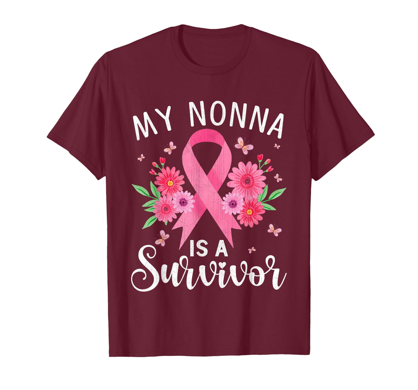 October Breast Cancer Support My Nonna Is A Survivor T-Shirt