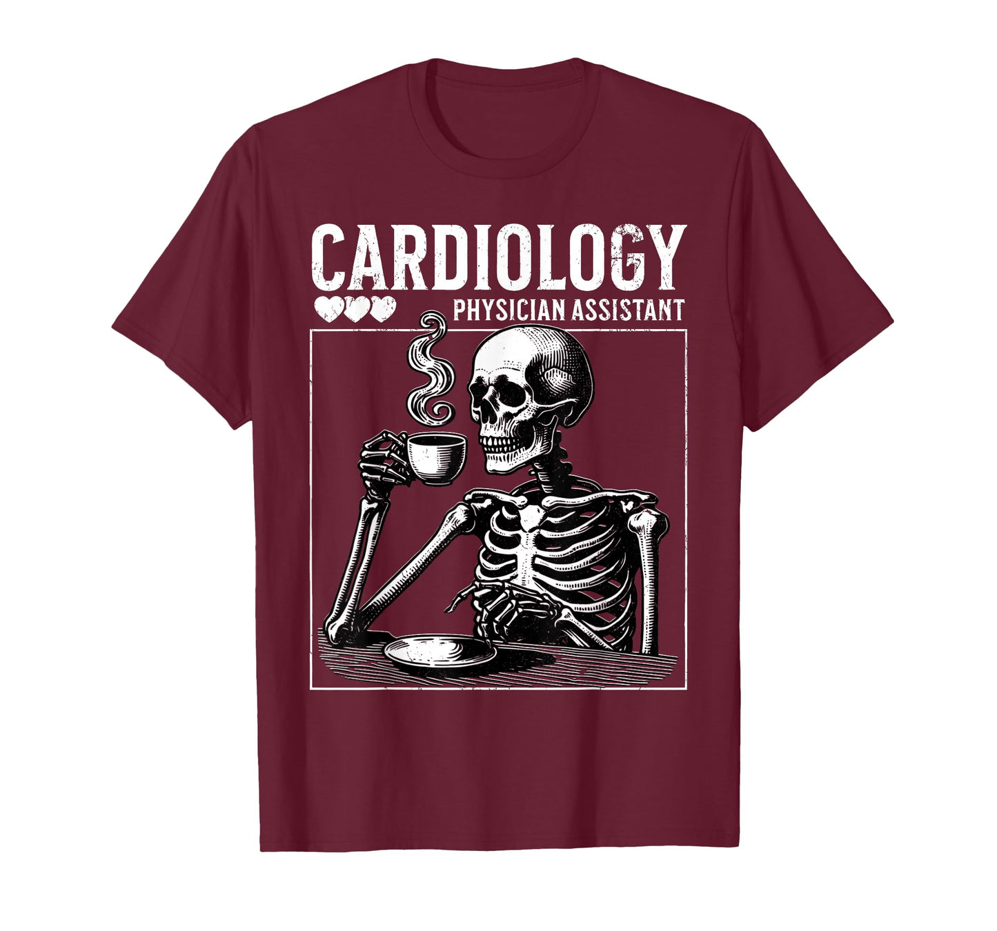 Cardiology Physician Assistant Skeleton ER Nurse Halloween T-Shirt