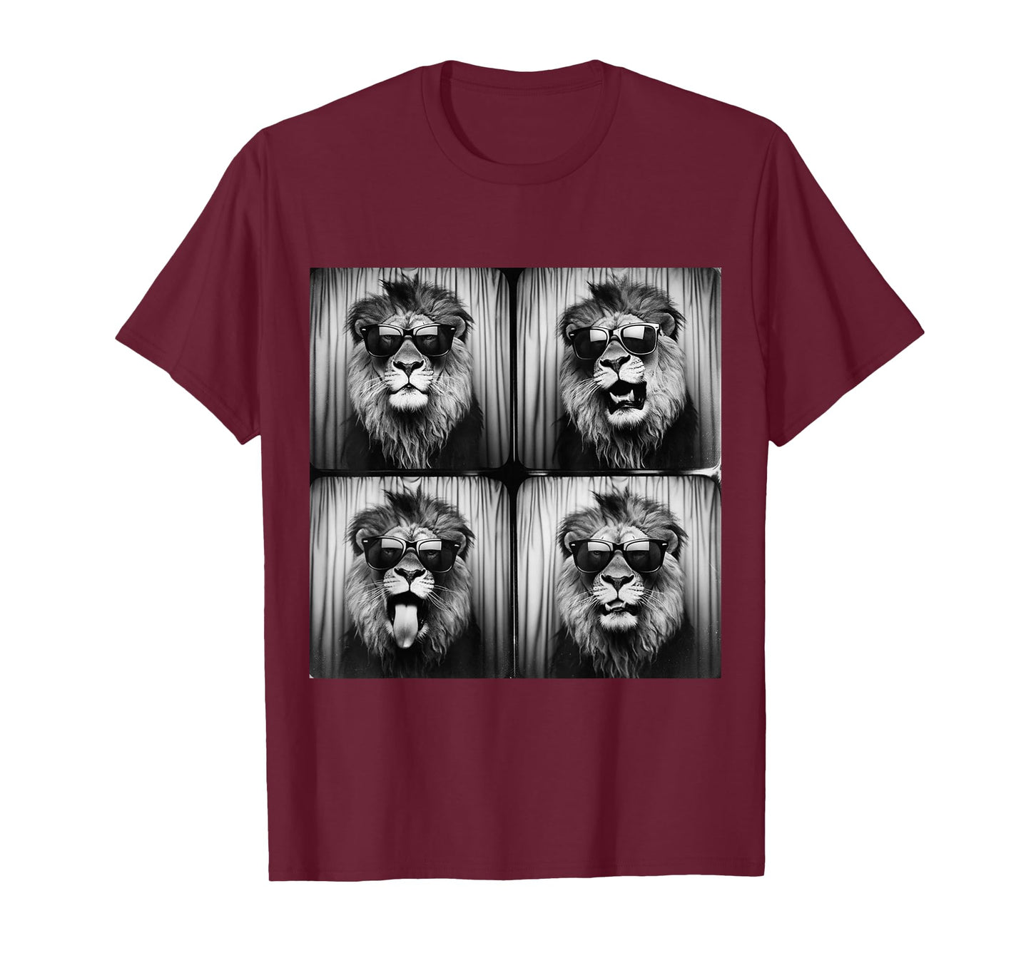 Funny Photo Booth Silly Lion Sunglasses Animal Lions Meme T-Shirt