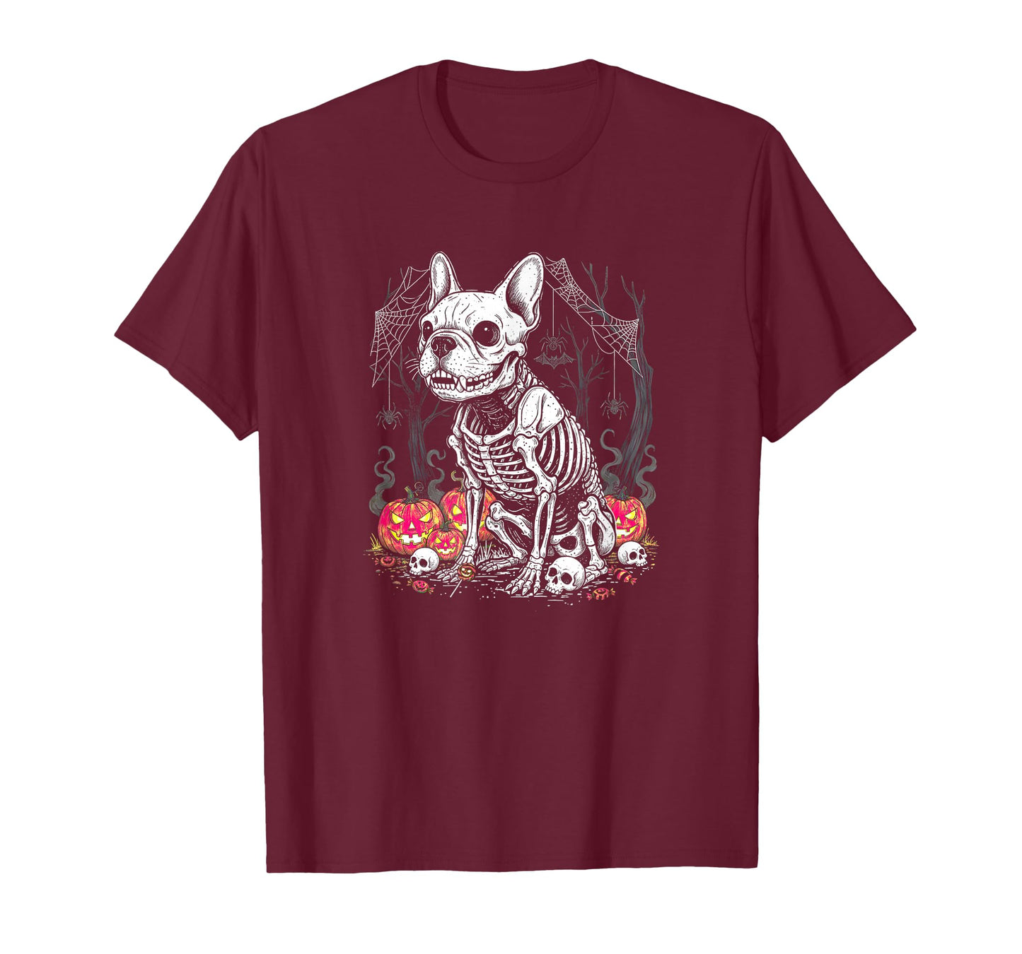 French Bulldog Skeleton Halloween Spooky Dog Bones Frenchie T-Shirt