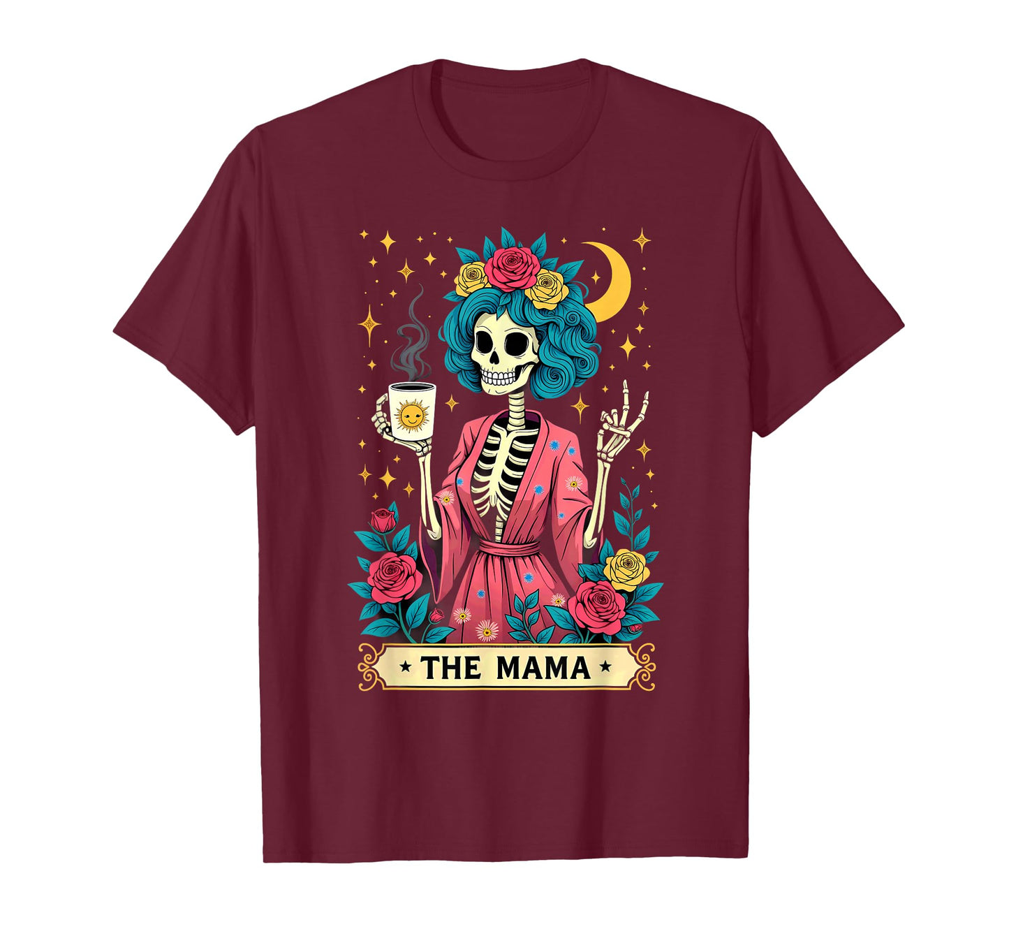 Gothic Tarot Card The Mama Skeleton Halloween T-Shirt