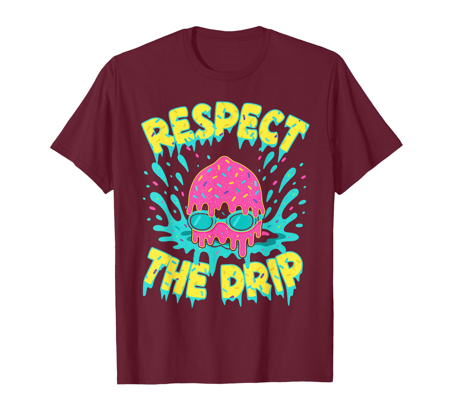 Swimming Swimmer Swim Mom Ice Cream Respects The Drip T-Shirt