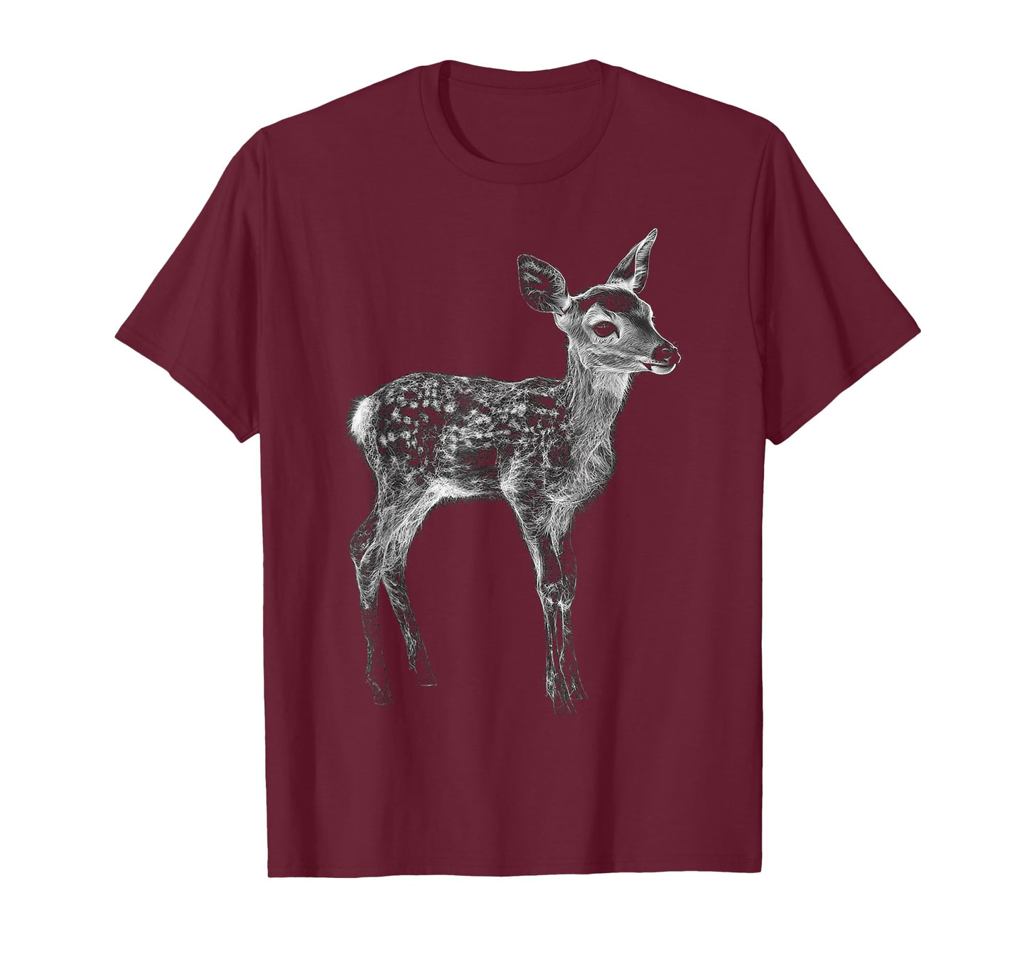 Fawn Animal Motif Artwork Fawn T-Shirt