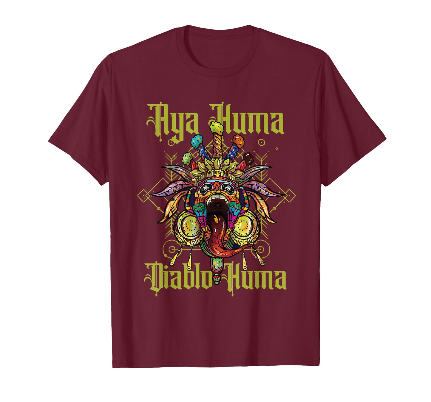 Aya Huma Festival Mask Spirit Head Two Faces Diablo Huma T-Shirt