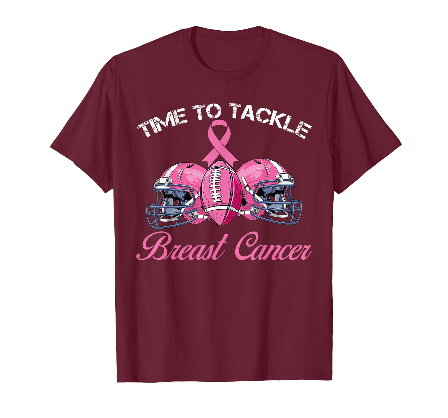 Football Survivor Time To Tackle Breast Cancer Awareness T-Shirt