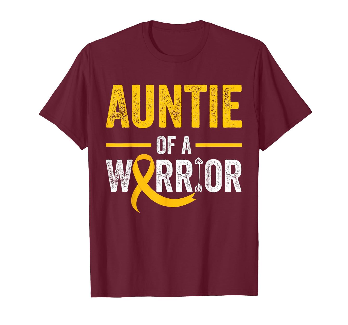 Auntie Of A Warrior Childhood September Cancer Awareness T-Shirt