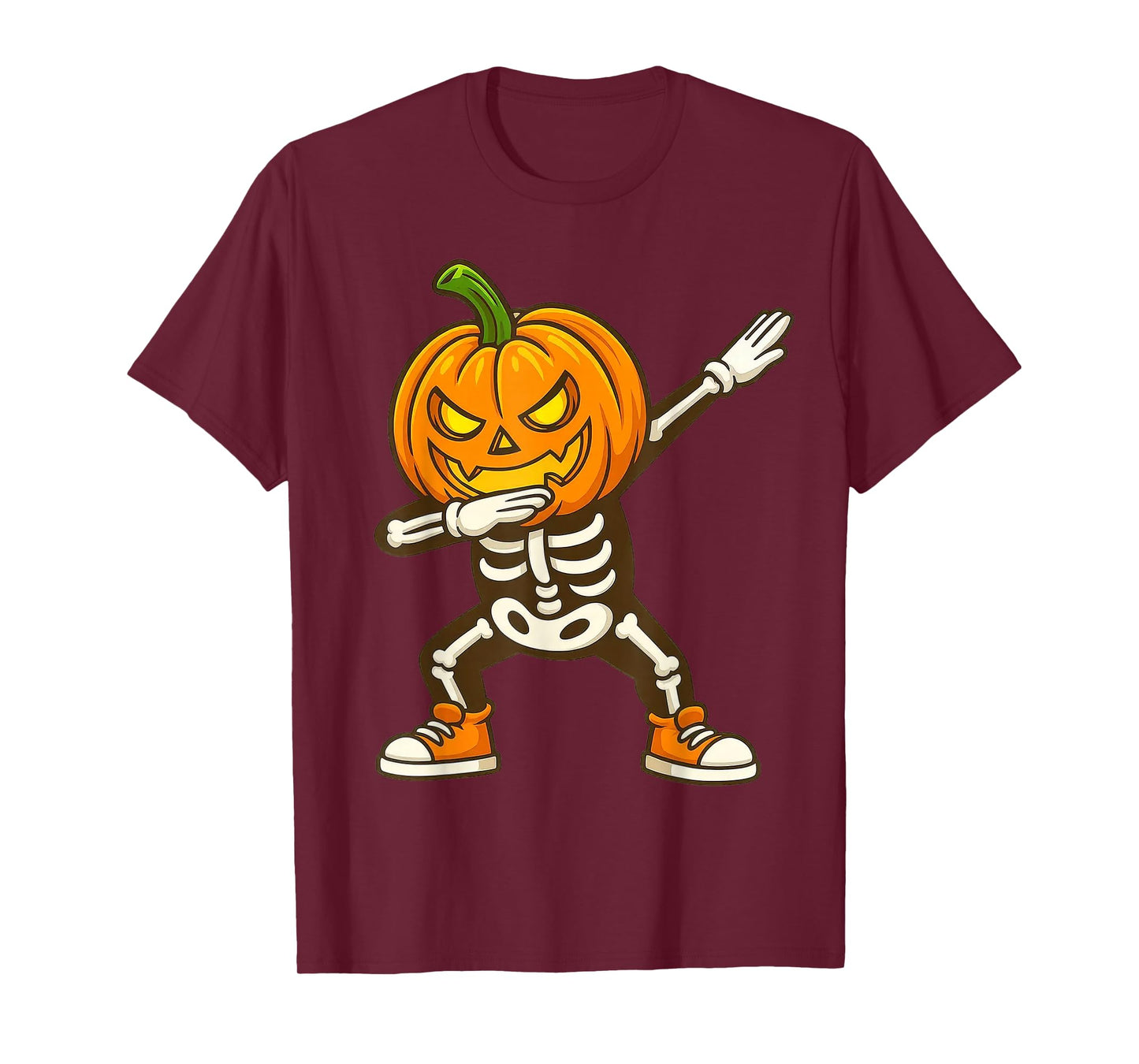 Funny Pumpkin Skeleton Dabbing Cute Jack-o'-Lantern Dab Pose T-Shirt