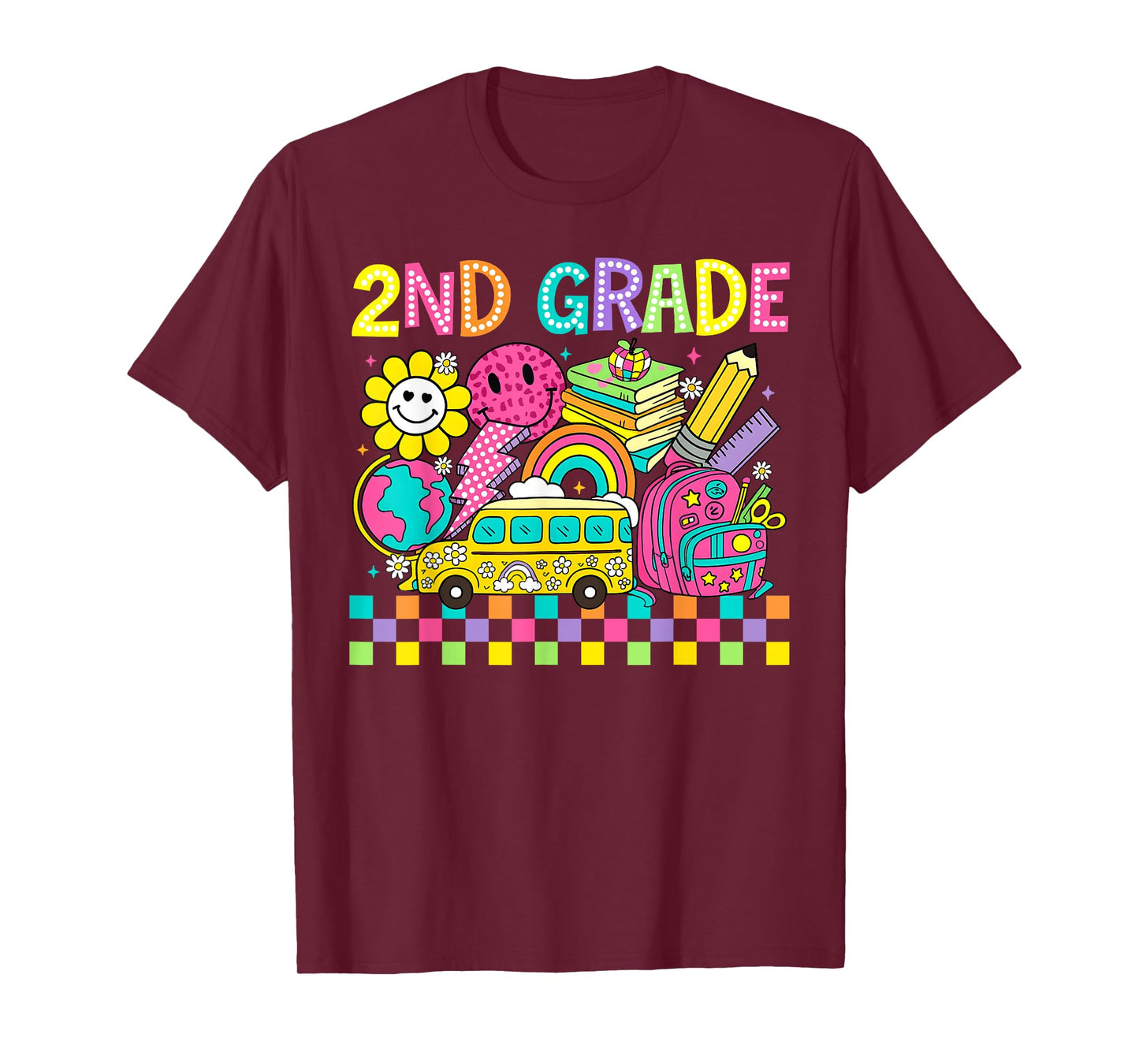 Second Grade Retro Groovy Back To School First Day Teacher T-Shirt