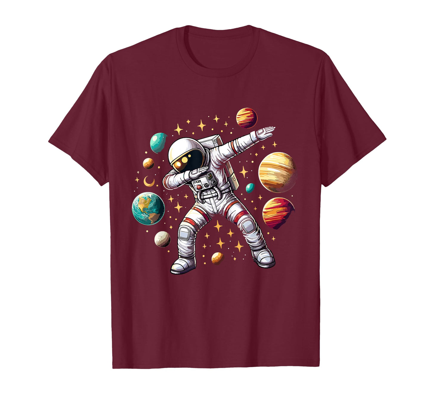 Astronaut Dabbing in Space Cosmic Galaxy Adventure Tee T-Shirt