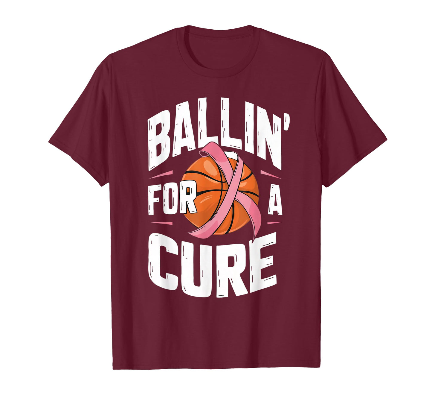 Basketball Breast Cancer Awareness Ballin for a Cure T-Shirt