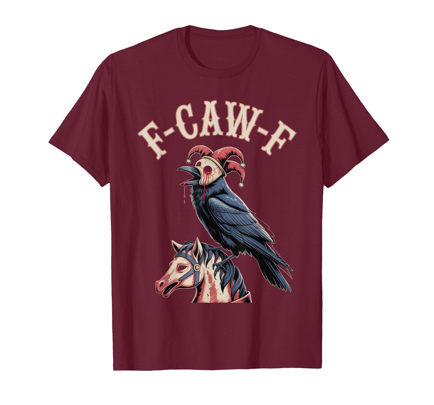 F-Caw-F Crow Funny Gothic Moon Black Bird Halloween T-Shirt