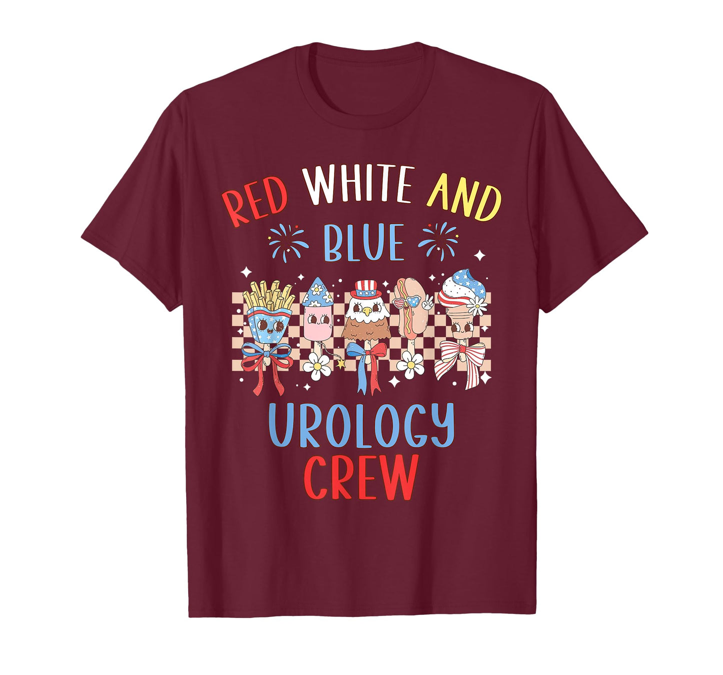 Red White And Blue Urology Crew Nurse 4th of July Kidney T-Shirt