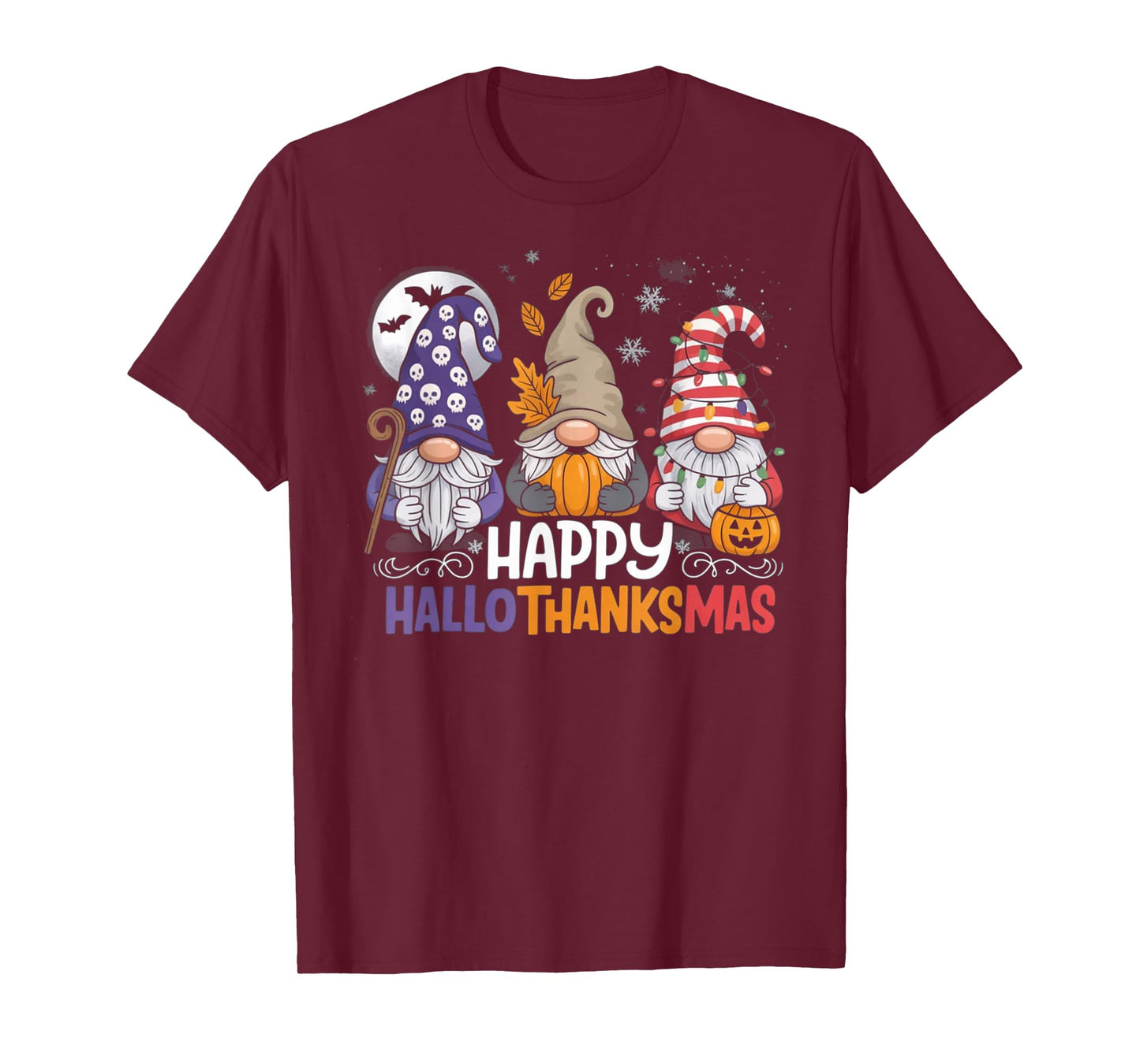 HalloThanksMas Gnomes Halloween Thanksgiving T-Shirt