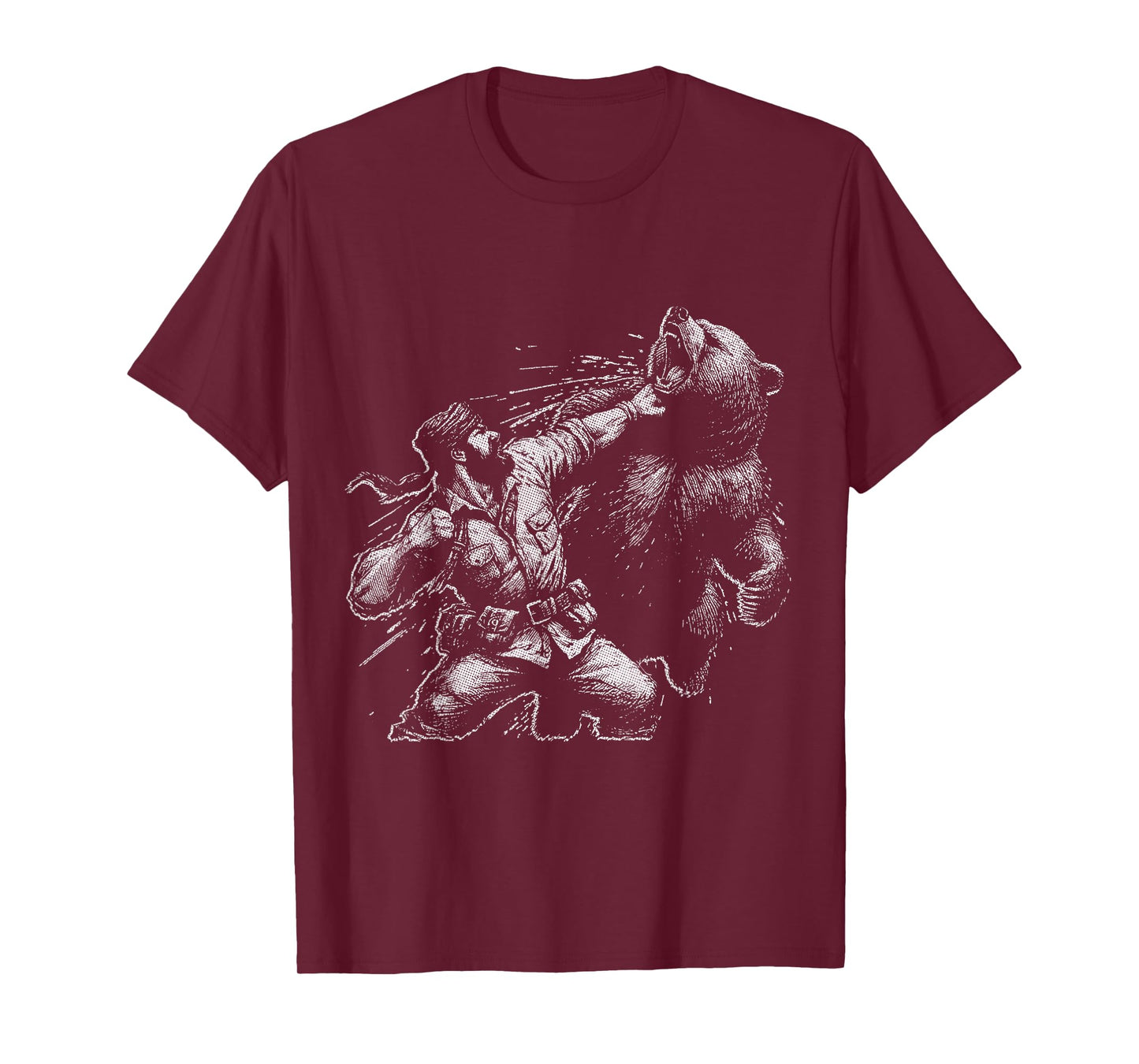 Bear Funny Man Punching Bear Retro Vintage Hunting Camping T-Shirt