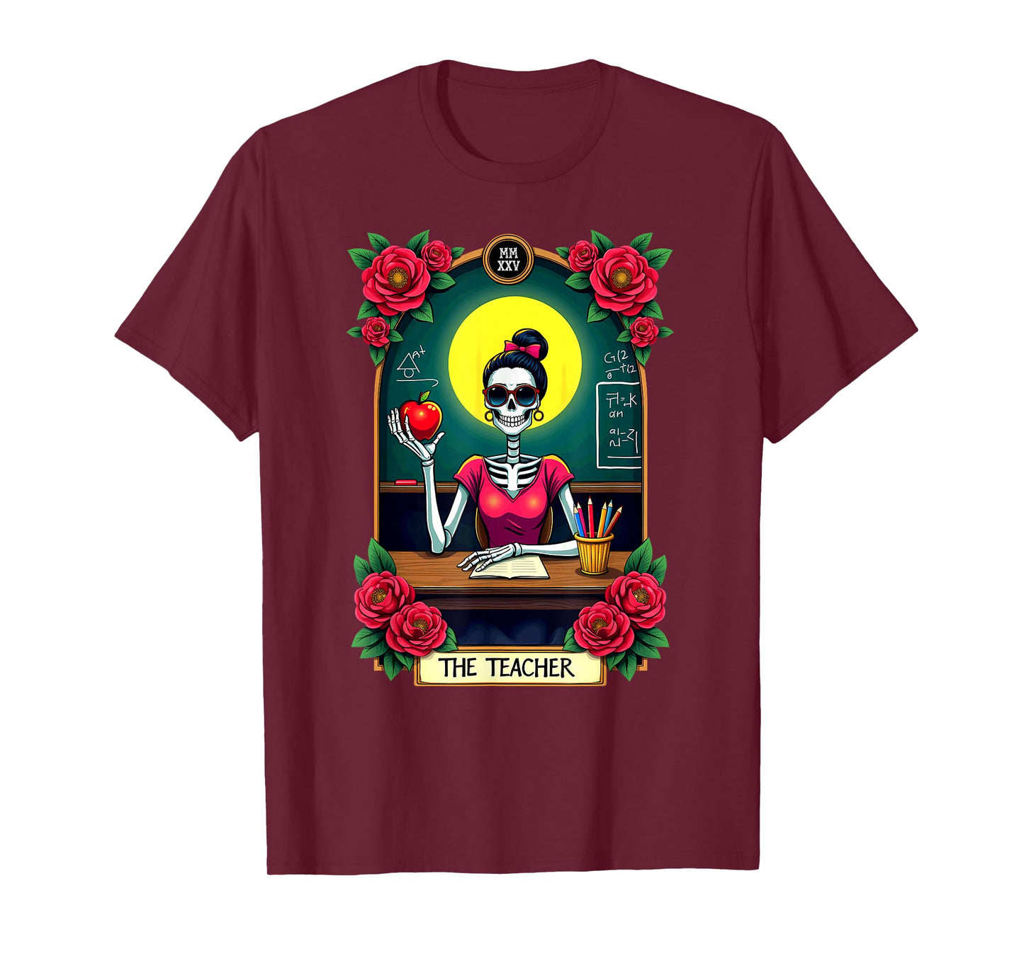 Gothic Tarot Card The Teacher Skeleton T-Shirt