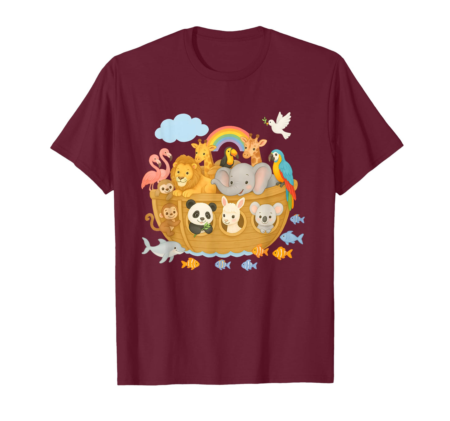 Cute Archa Noah Animal Boat – Bible Story Kids Design T-Shirt