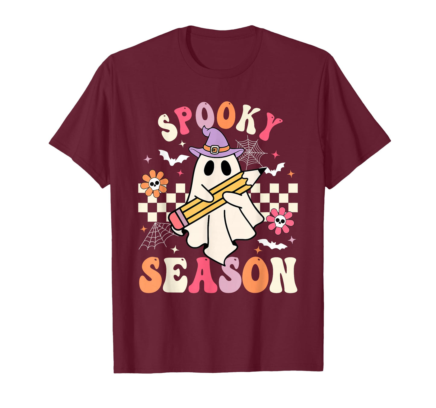 Spooky Season Retro Happy Halloween Ghost Women Toddler Girl T-Shirt