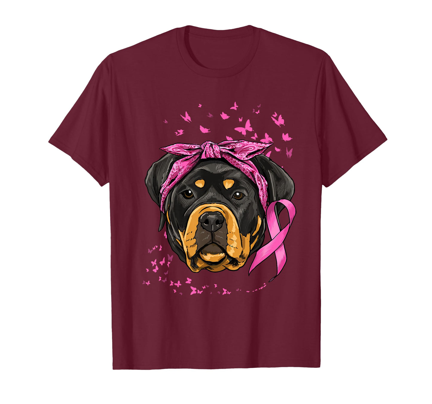 Rottweiler Pink Ribbon Breast Cancer Awareness Survivor T-Shirt