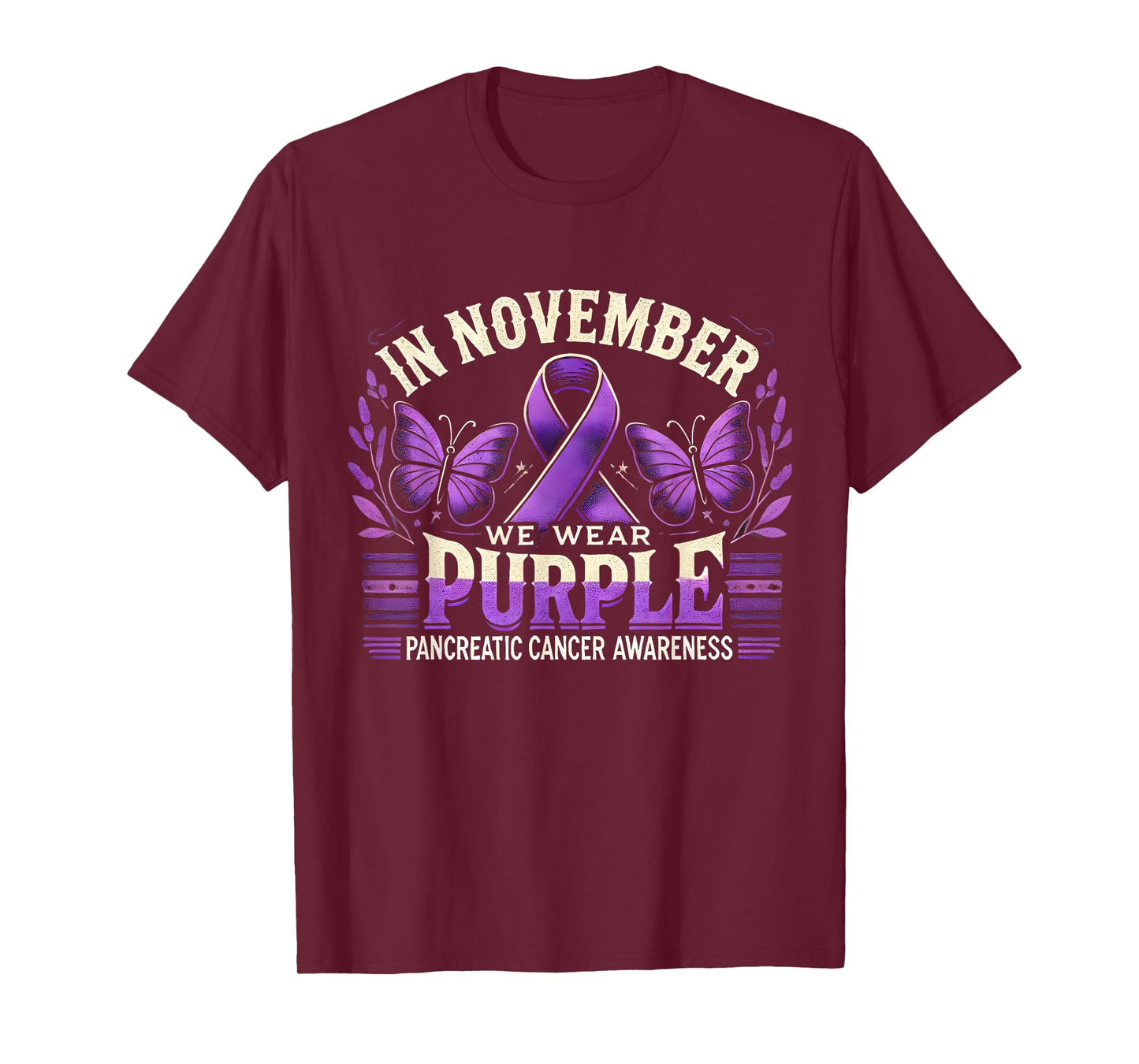 In November We Wear Purple Pancreatic Cancer Awareness Month T-Shirt