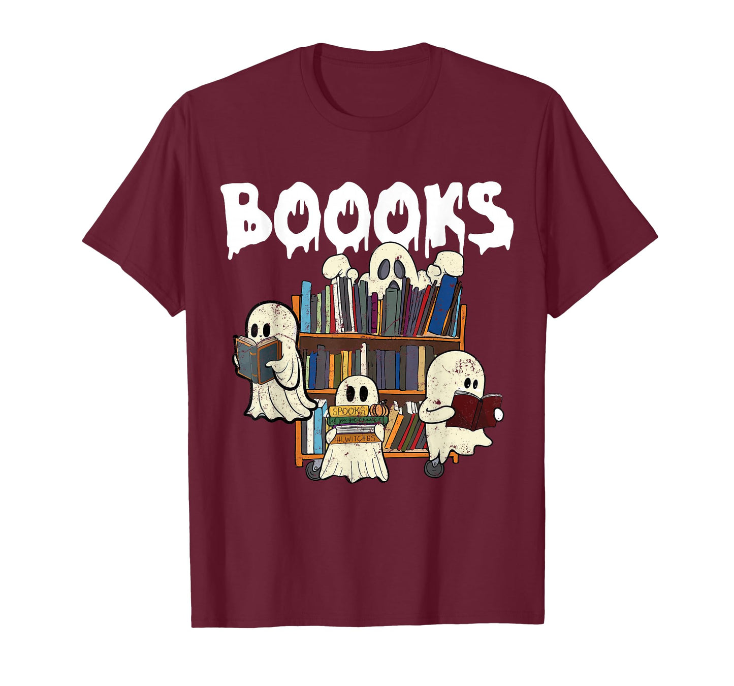 Funny Book Lovers Ghost Reading Book Halloween T-Shirt