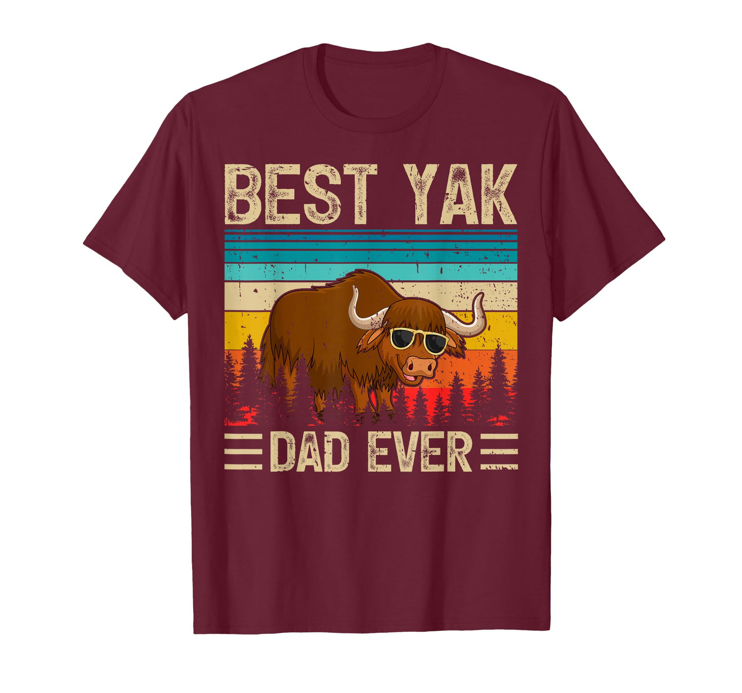 Yak Vintage Funny Best Yak Dad Ever Father's Day T-Shirt
