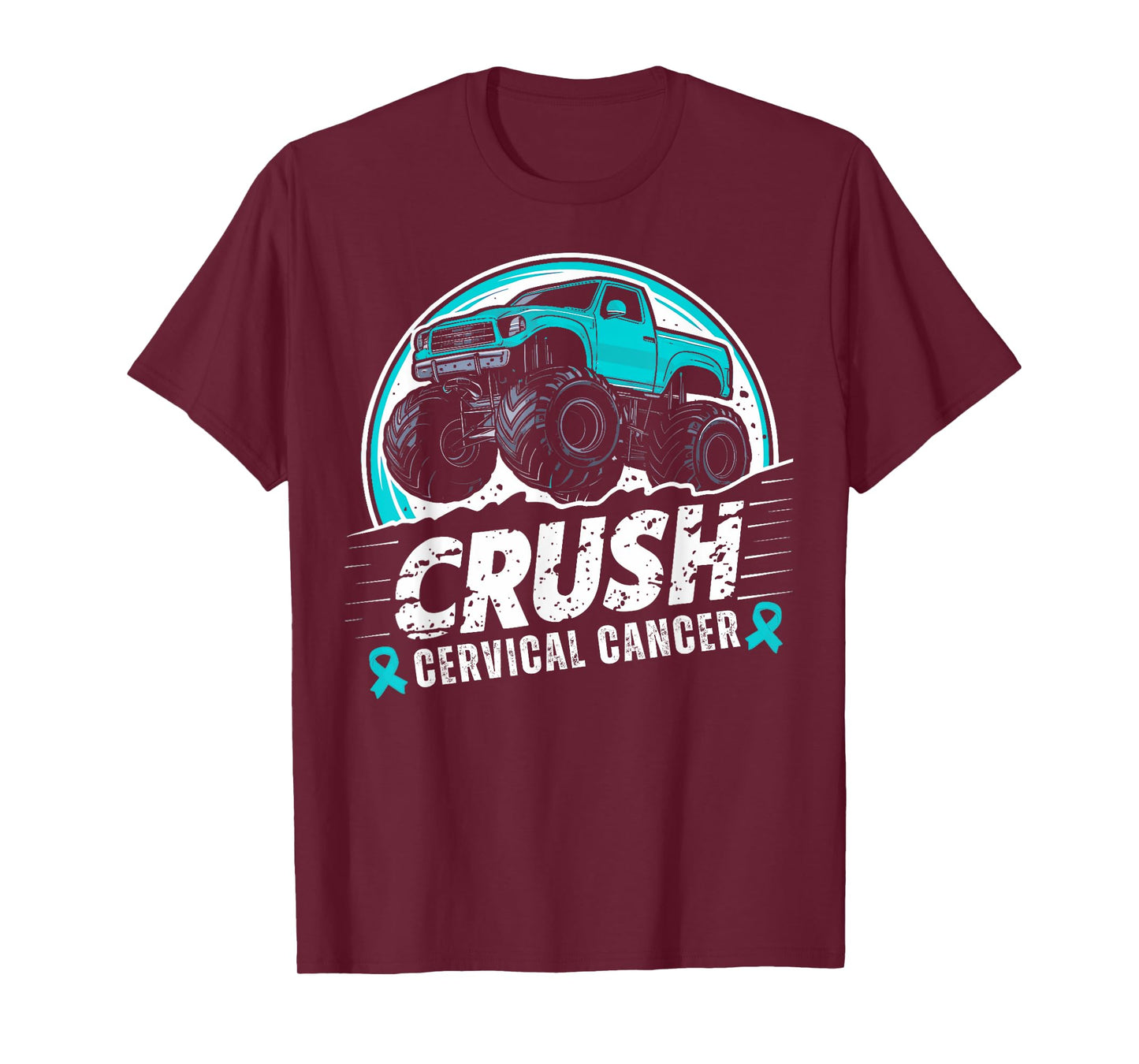 Crush Cervical Cancer Awareness Monster Truck T-Shirt