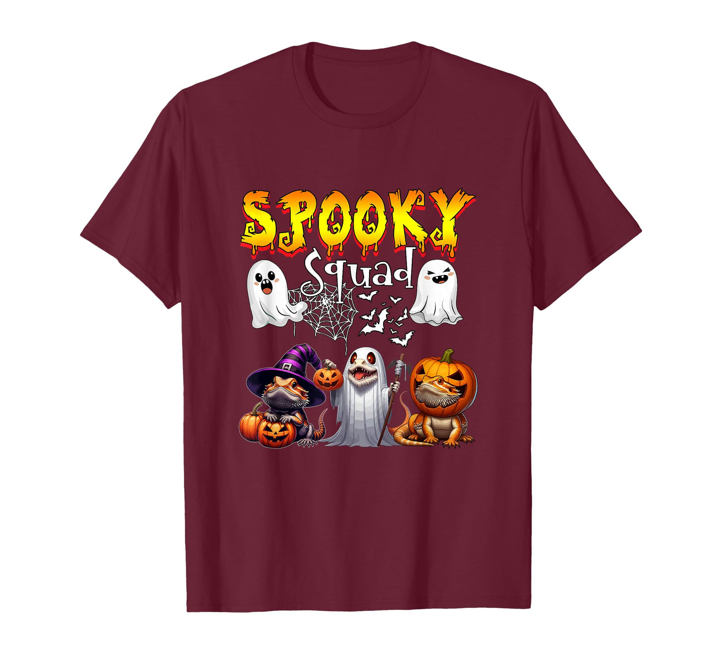 Spooky Halloween Squad Three Cute Bearded Dragons As Witch T-Shirt