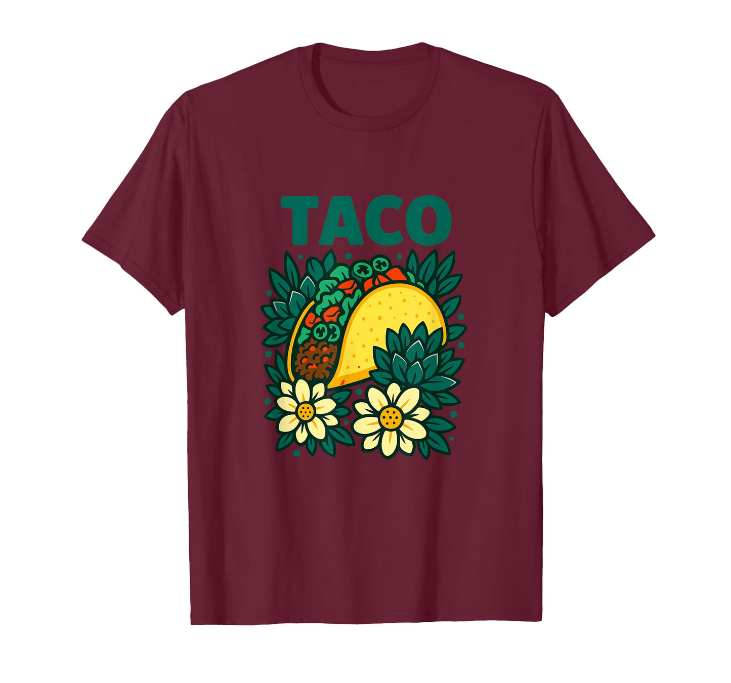 Fun Floral Mexican Food Lover Design T-Shirt