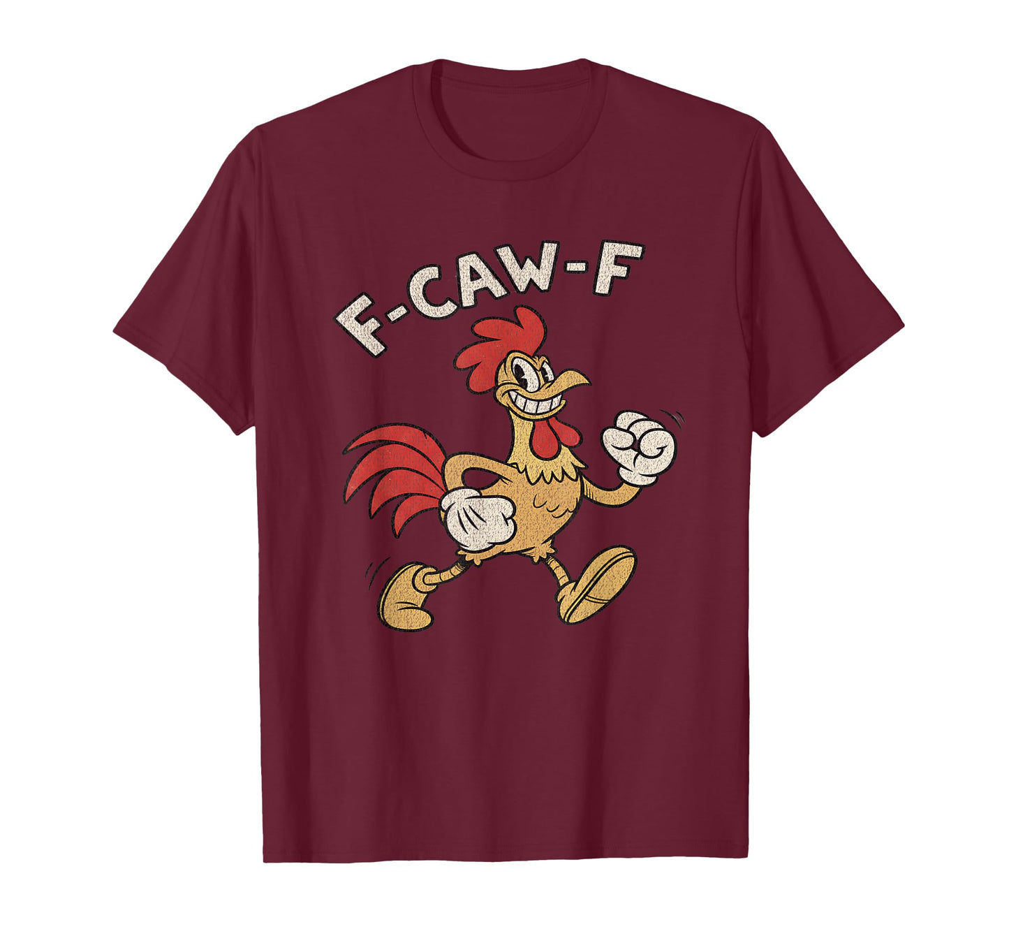 F-CAW-F Retro 1930's Cartoon Style Chicken Funny Vintage T-Shirt