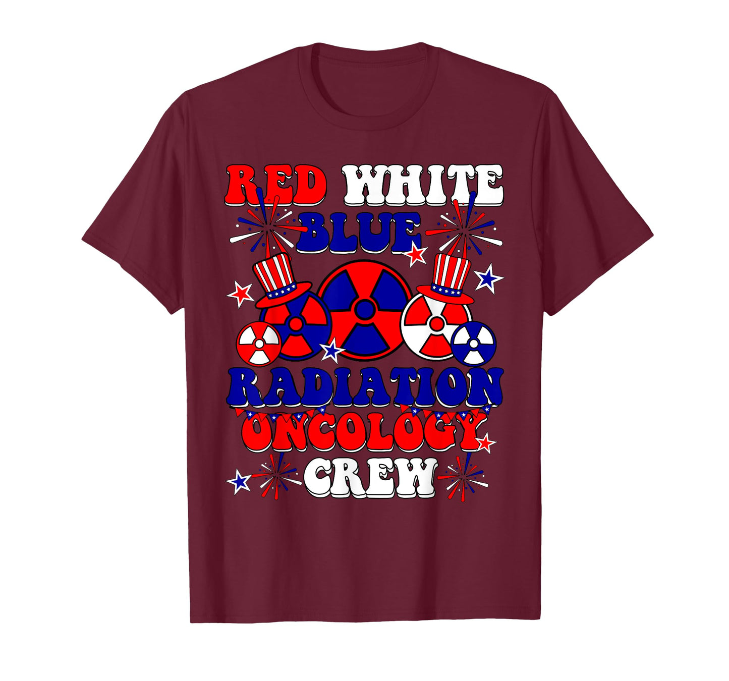 Red White And Blue Radiation Oncology Crew RT 4th Of July T-Shirt