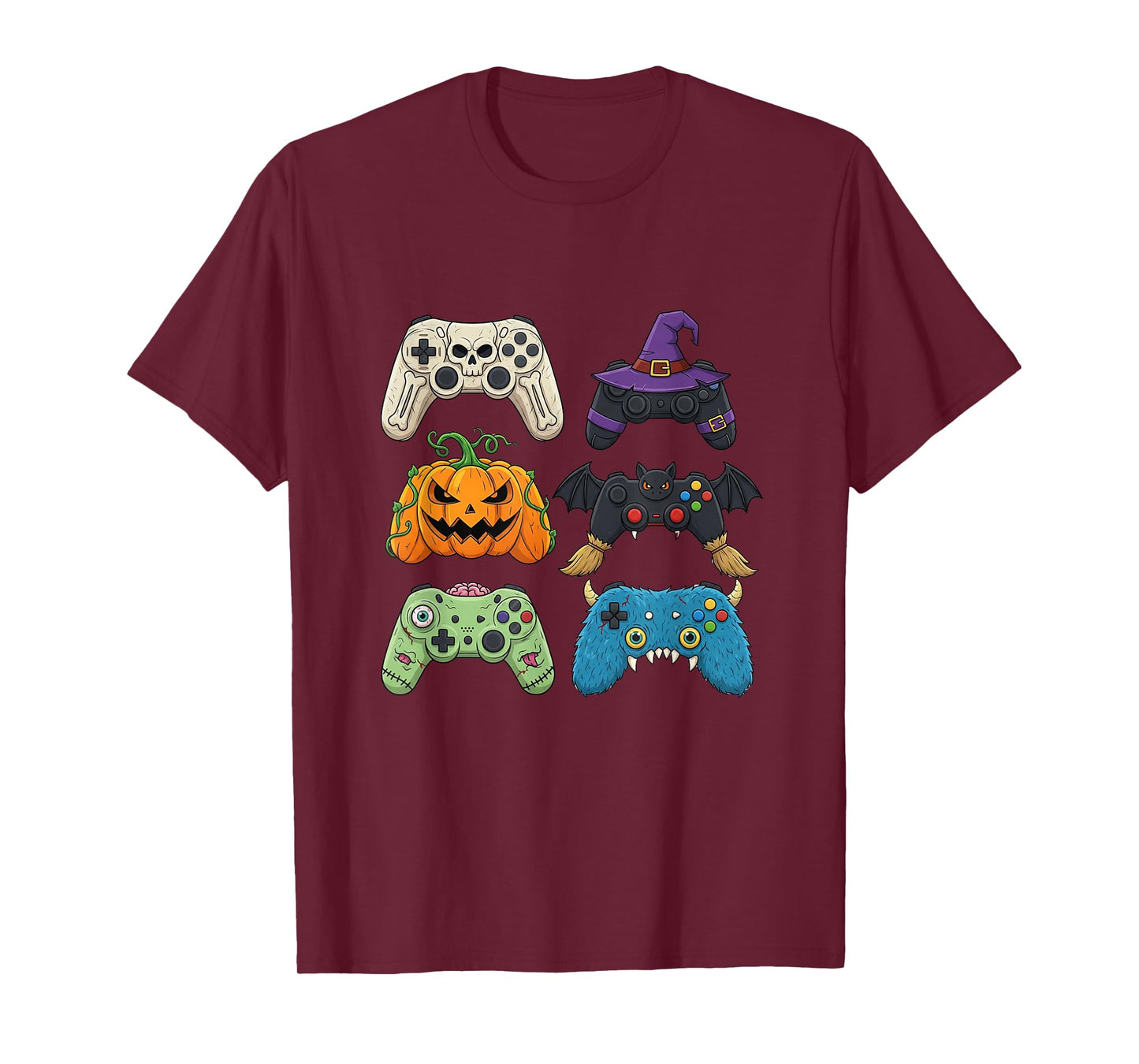 Halloween Skeleton Zombie Gaming Controllers Mummy Boys Kids T-Shirt