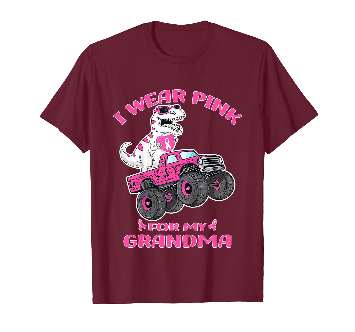 Kids Trex Breast Cancer Kids I Wear Pink For My Grandma T-Shirt