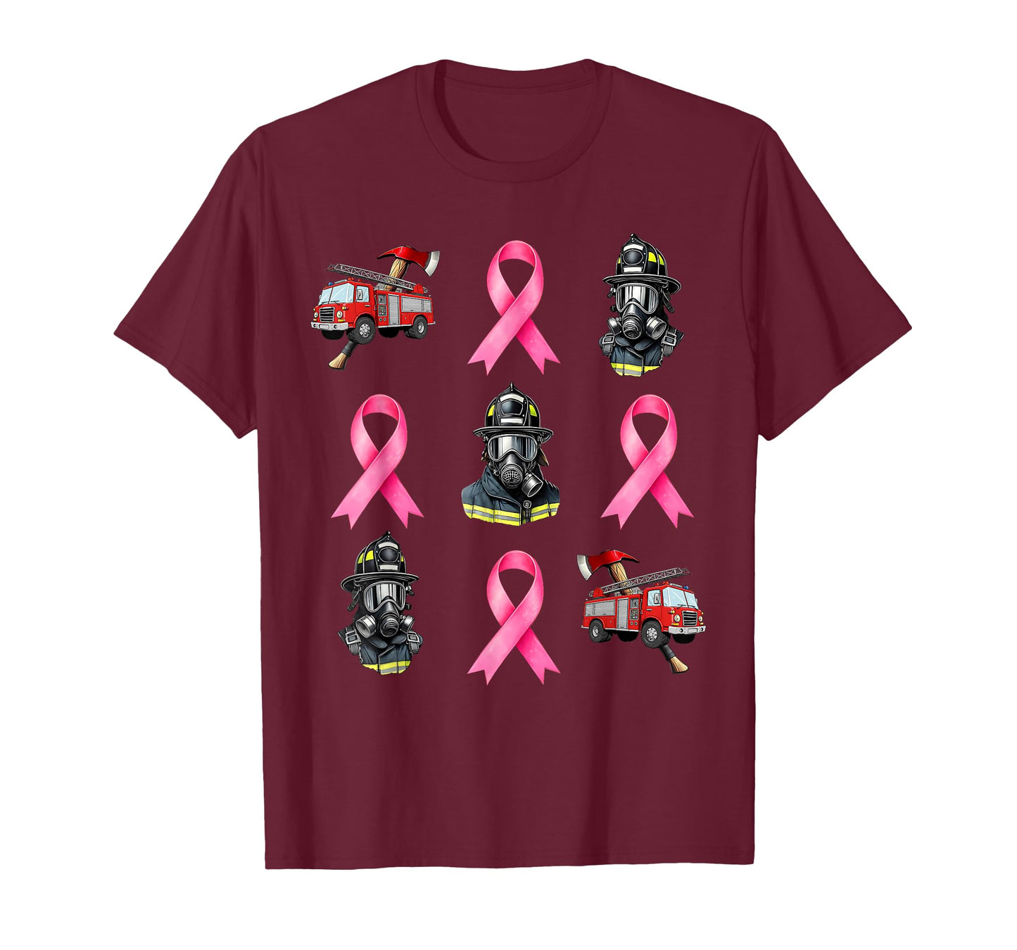 Breast Cancer Firefighting Firefighter Fire Truck Boys Girls T-Shirt