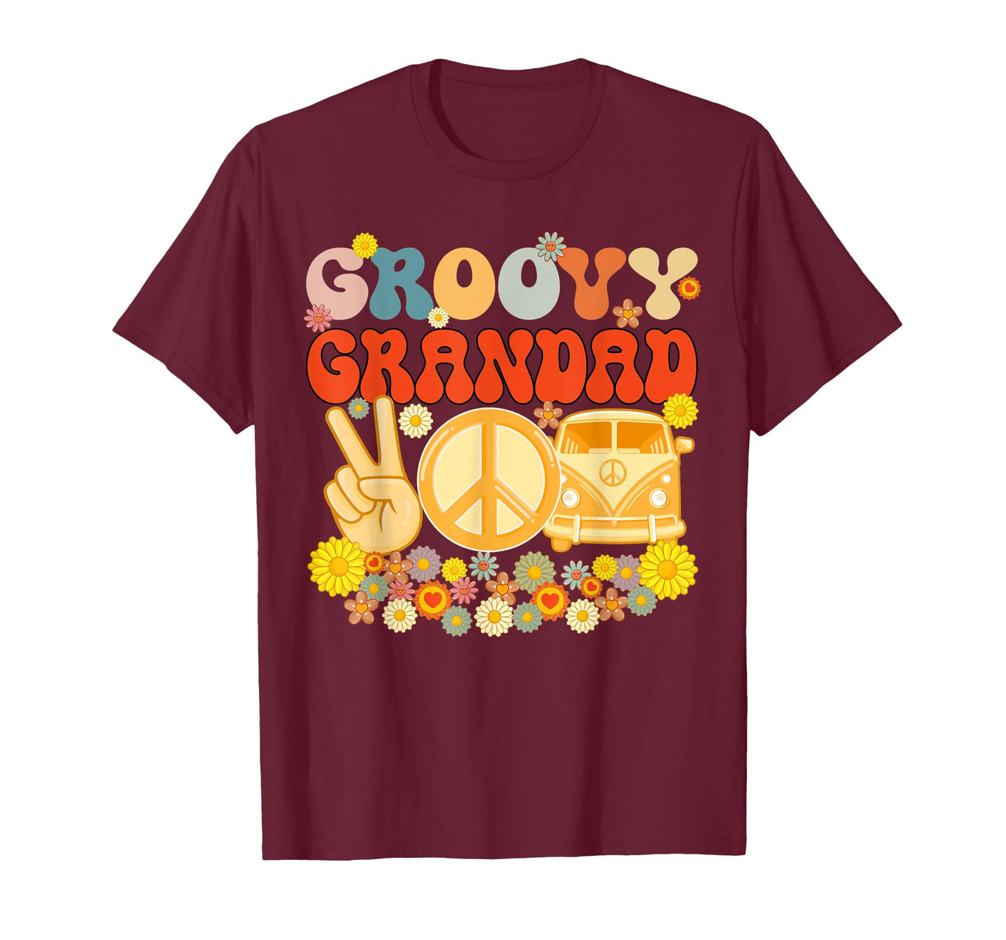 Groovy Grandad Retro Matching Family Baby Shower Father's Da T-Shirt