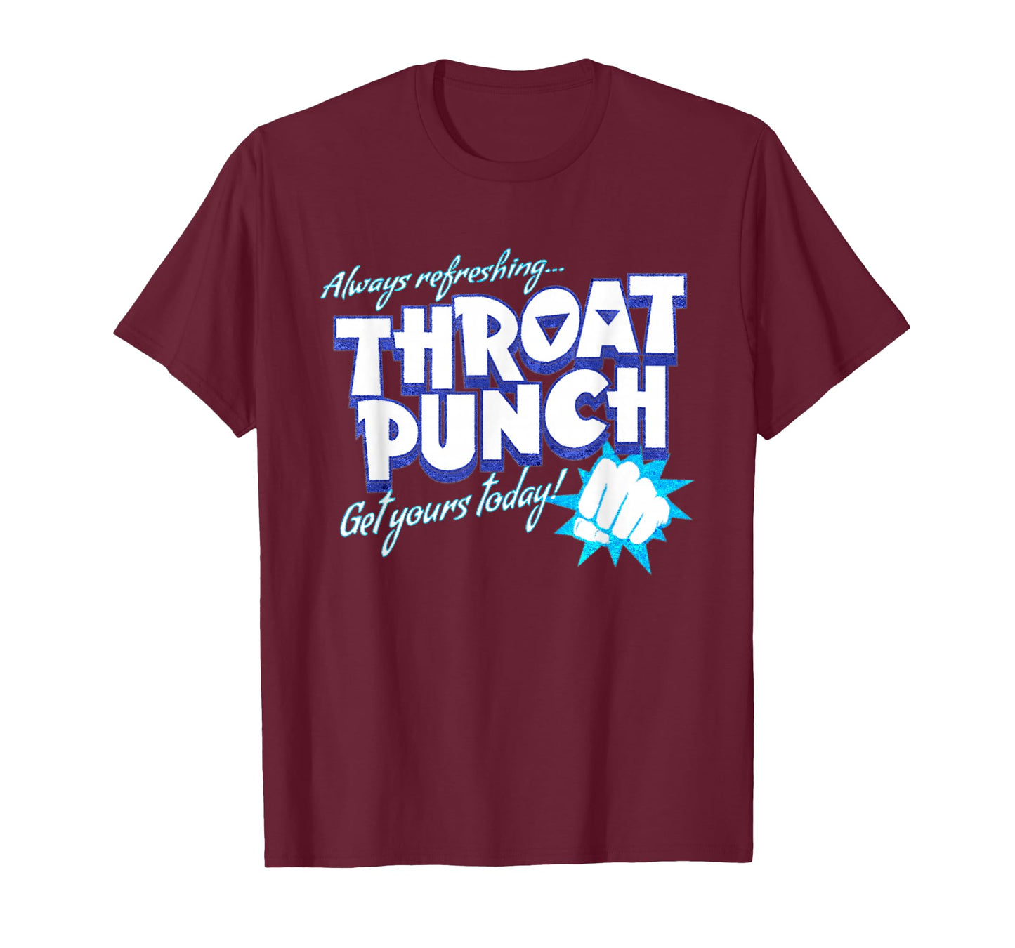 Distressed Refreshing Throat Punch T-Shirt Blue T-Shirt