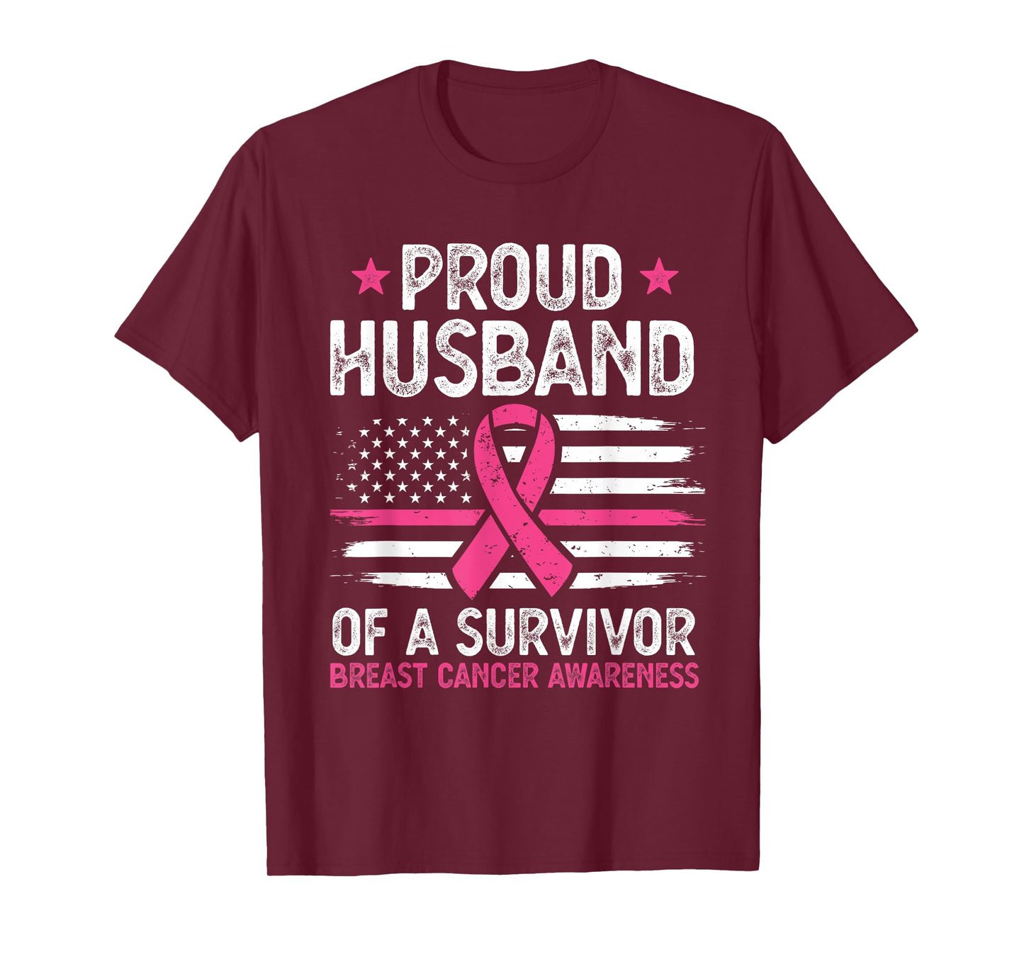 Proud Husband Of Survivor Breast Cancer Awareness Supporter T-Shirt