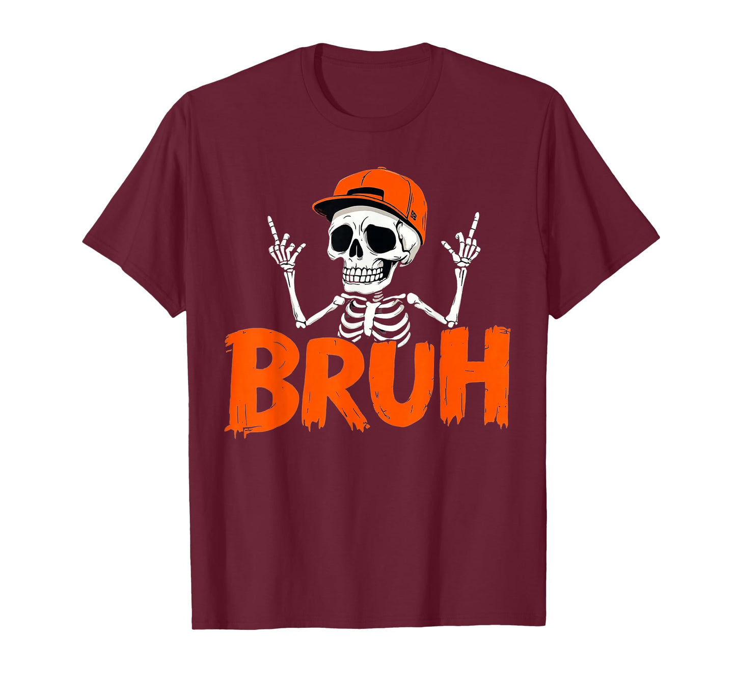 Halloween Punk Rock Skeleton Cool Rockers Skaters Bruh T-Shirt