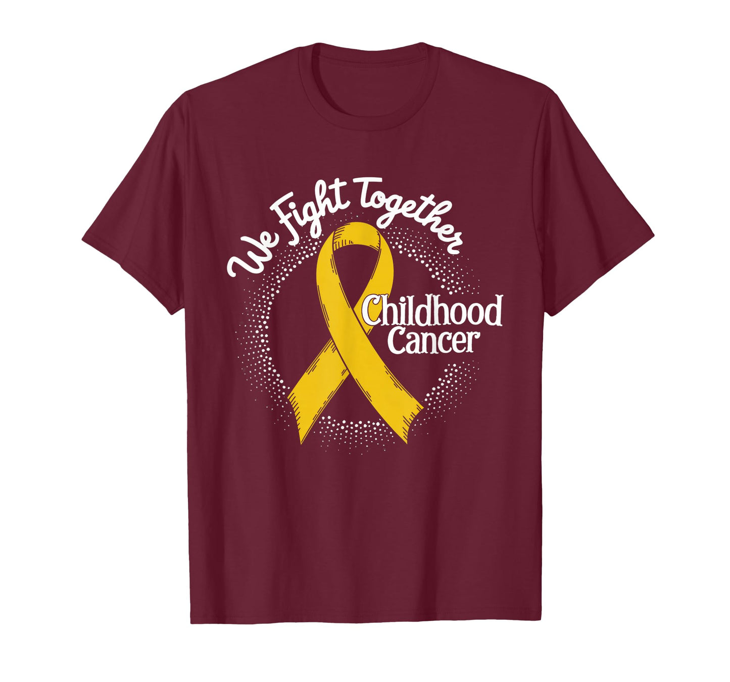 We Fight Together Yellow Ribbon Childhood Cancer Awareness T-Shirt