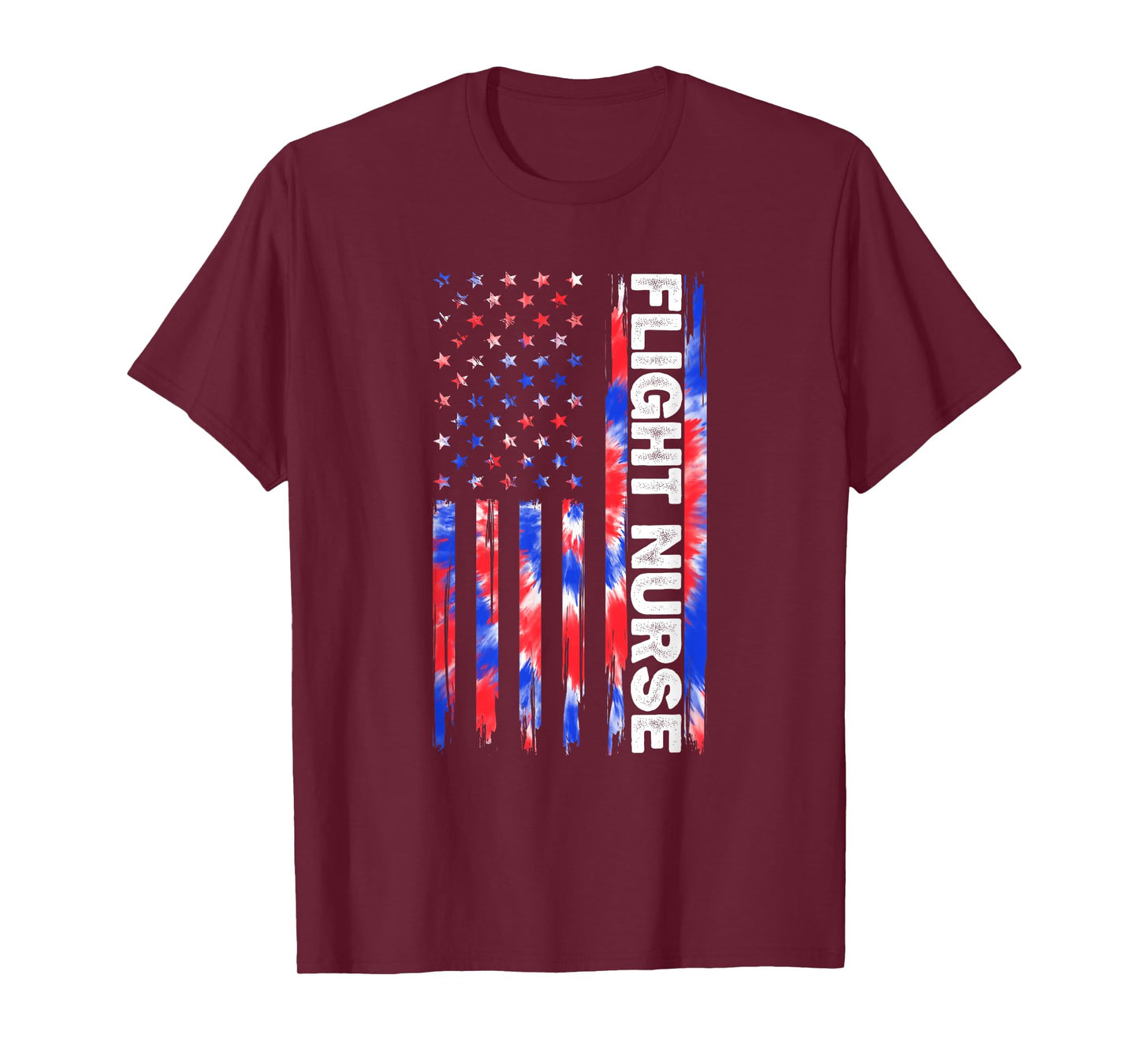 Flight Nurse Nursing Tie Dye American Flag 4th Of July Usa T-Shirt