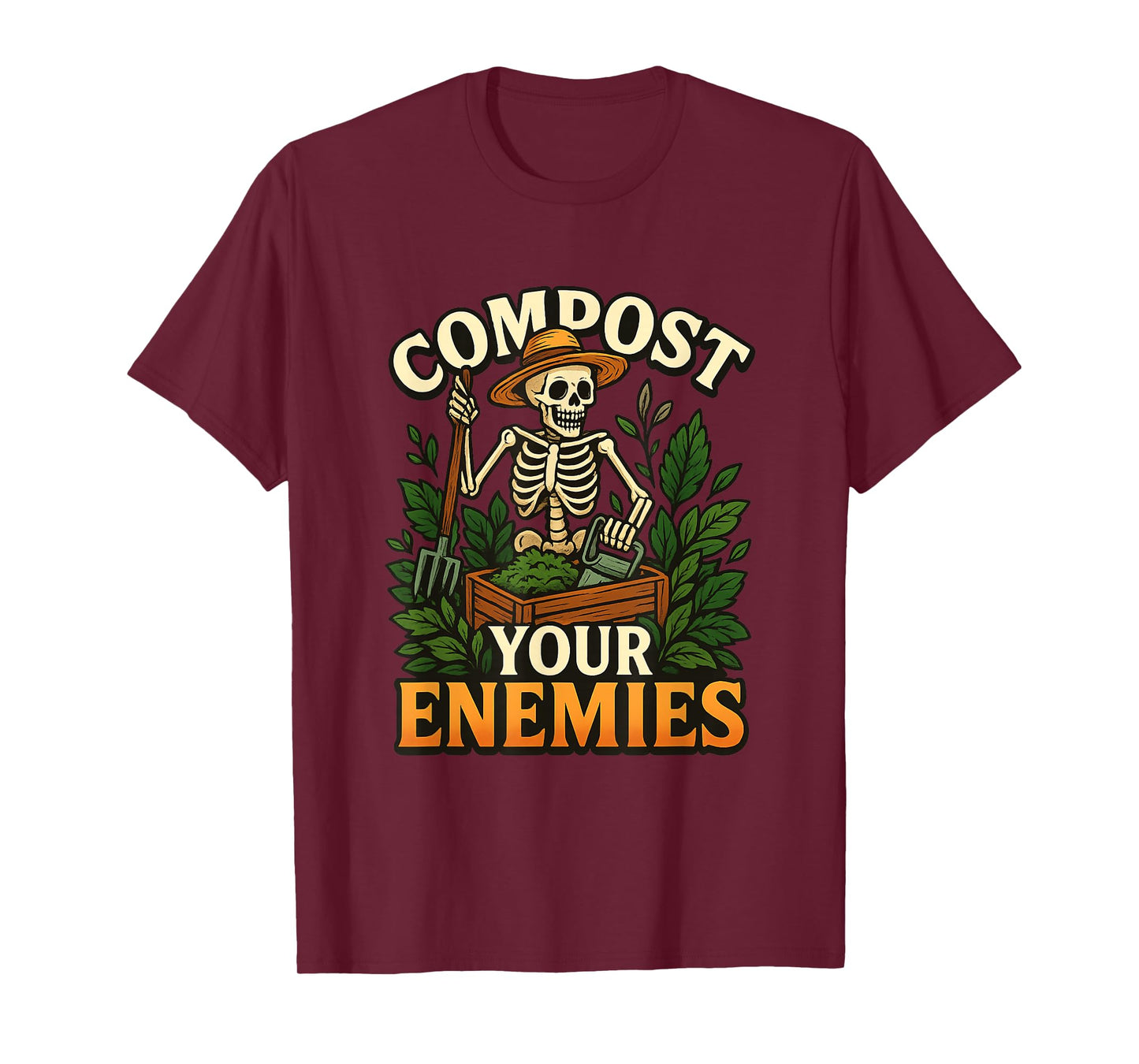Funny Compost Your Enemies Gardening Skeleton Shirt T-Shirt
